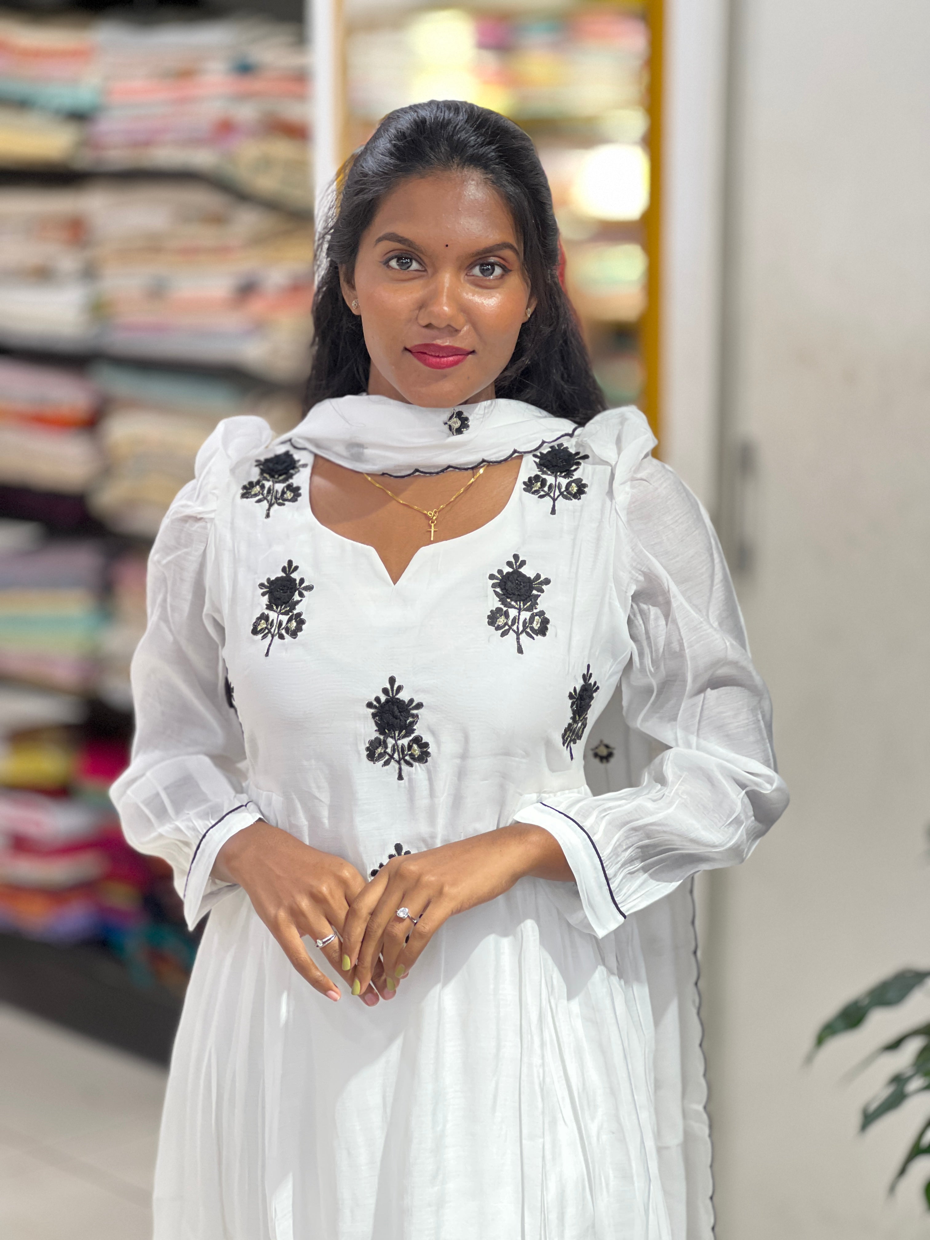 Machine Embroidery Detailed Muslin Finish Kurta Set | NAI158