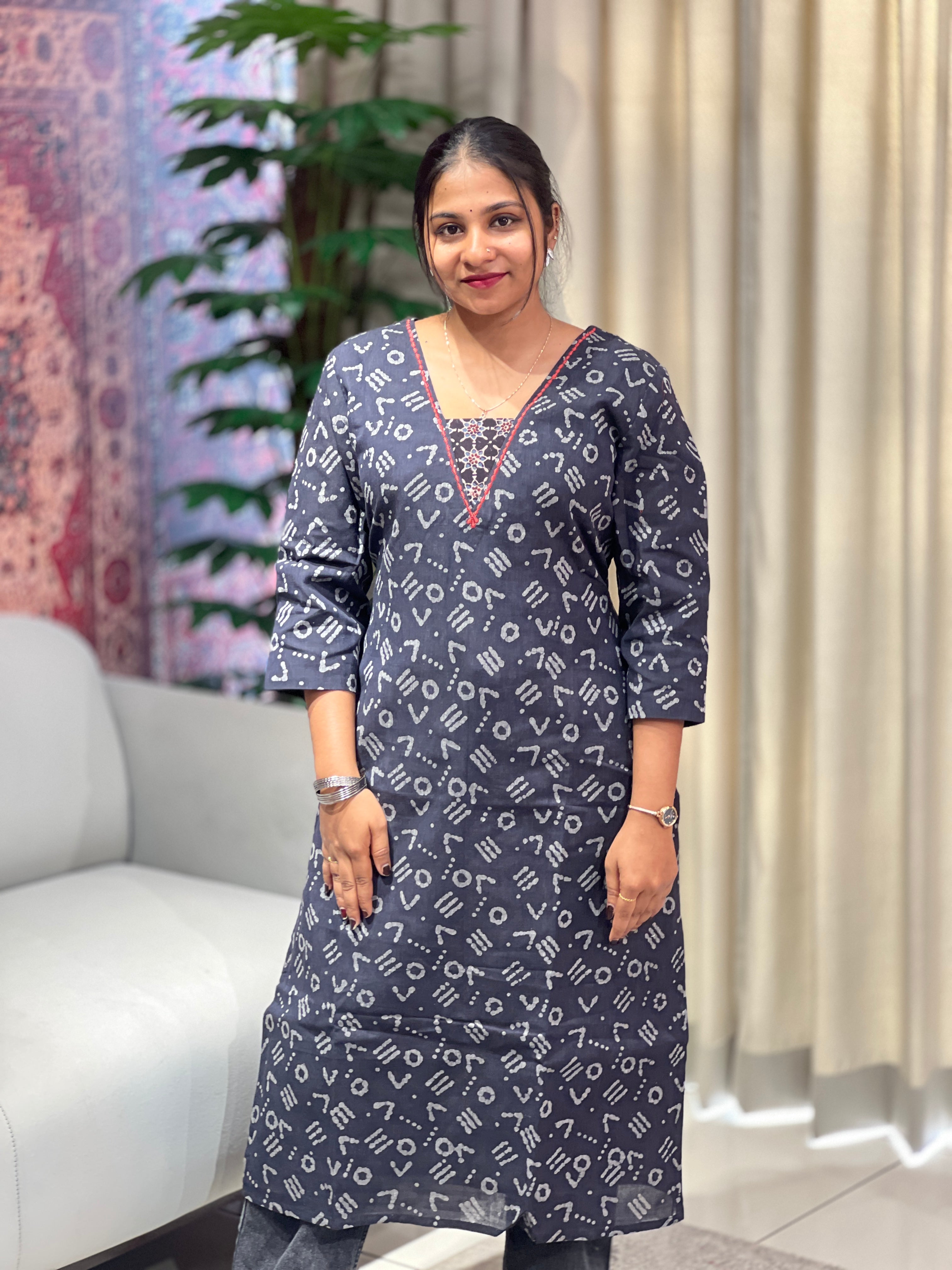 Printed Cotton Kurta  | DNT995