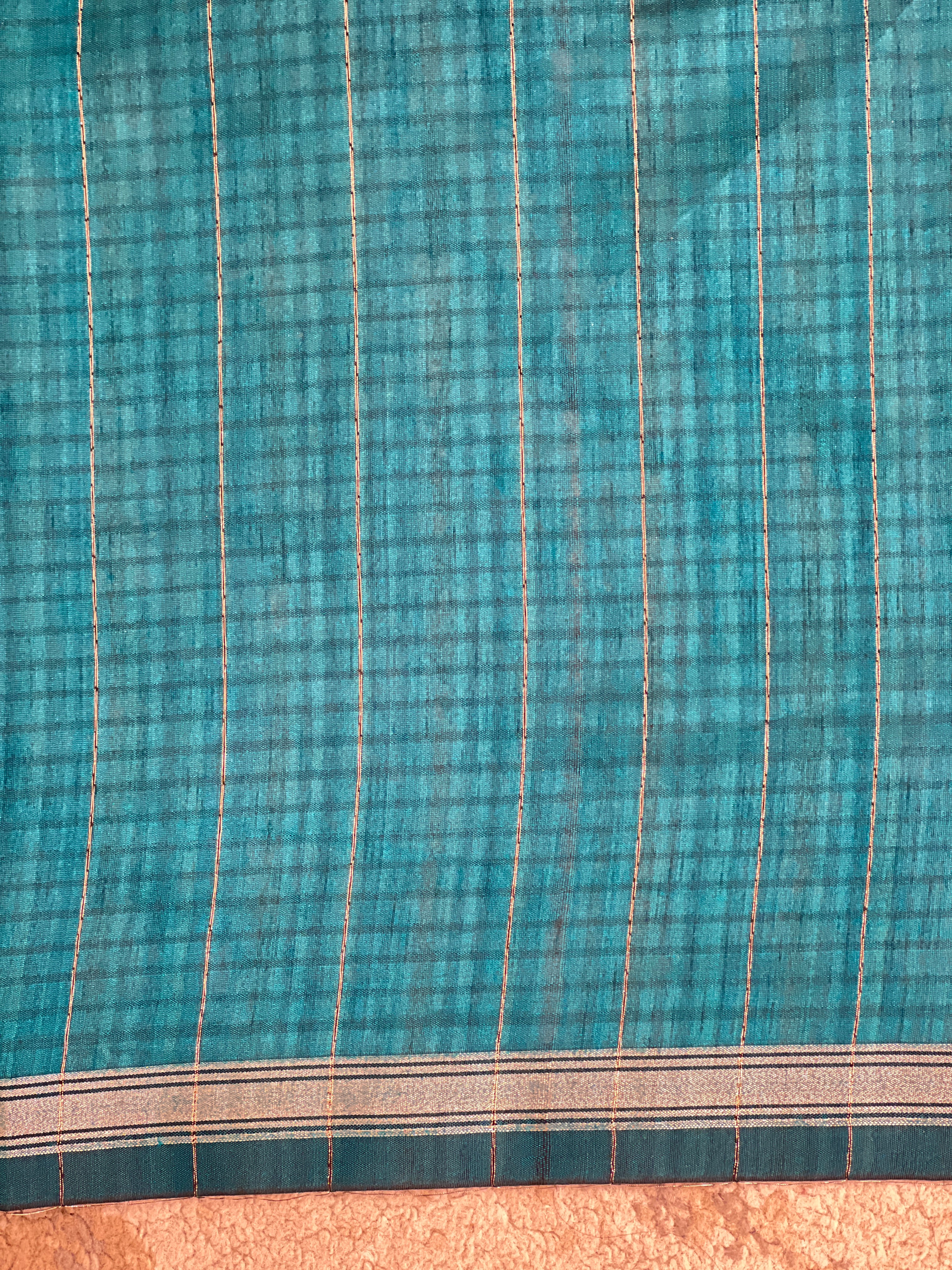 Kattam Border Pattern Semi Silk Saree | YNG1670