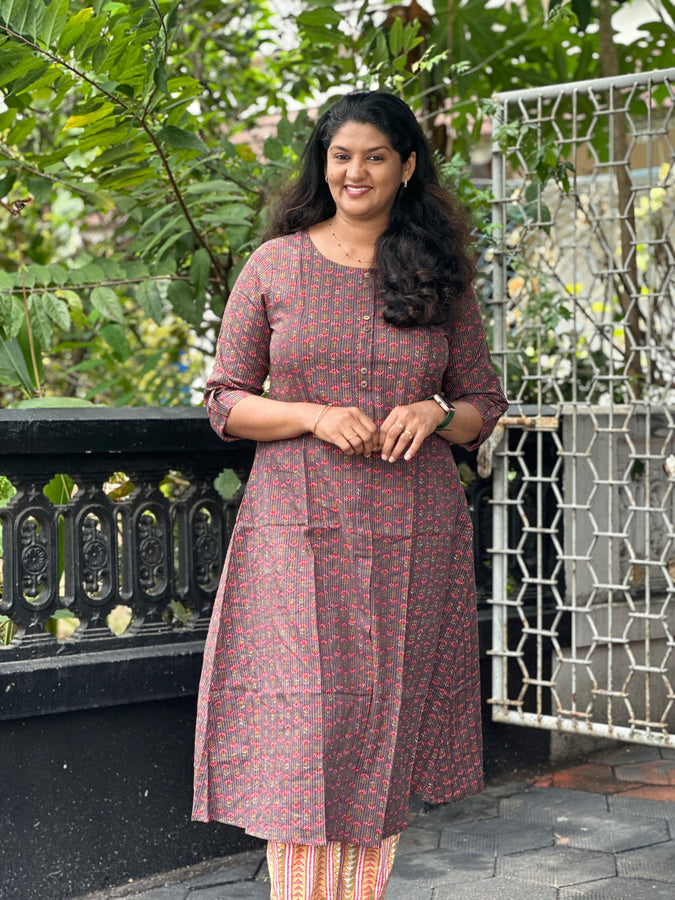 Floral Printed Cotton Kurta | GHB115