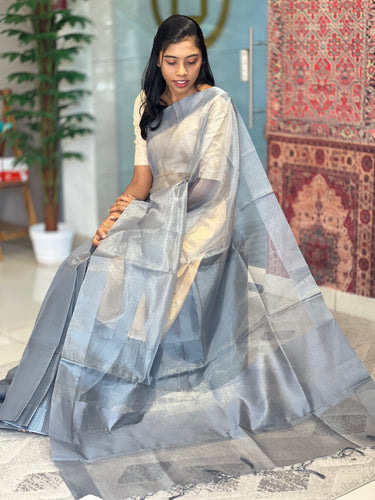 Slef Weaving Pattern Tissue Saree | CHA118