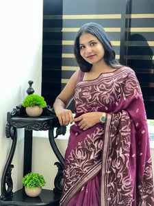 Banarasi With Batik Printed Chanderi Silk Saree | RGD652