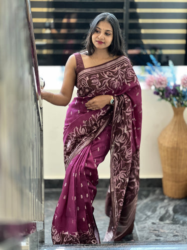 Banarasi With Batik Printed Chanderi Silk Saree | RGD652