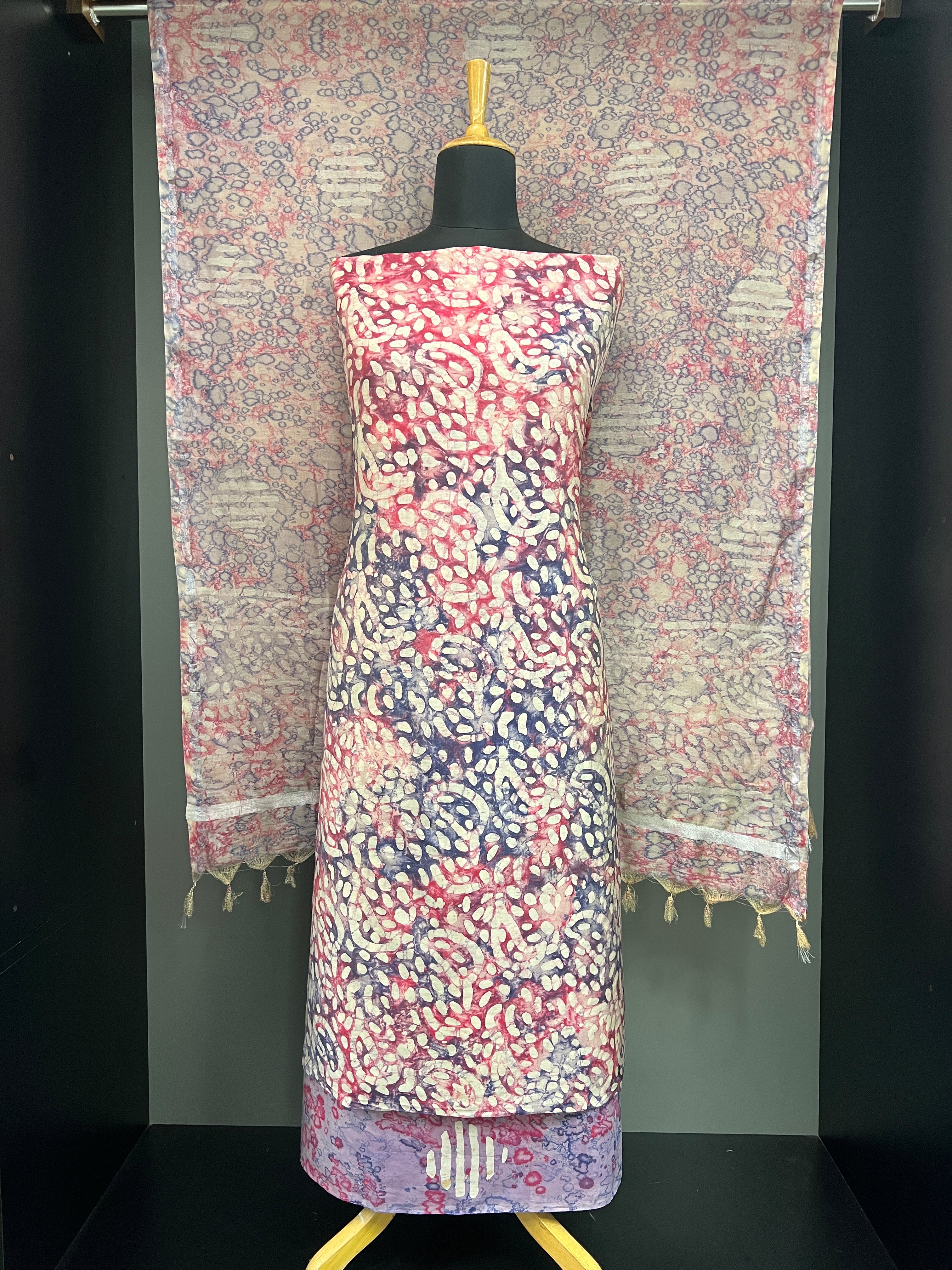 Block Printed Muslin Finished Salwar Set | JHF122