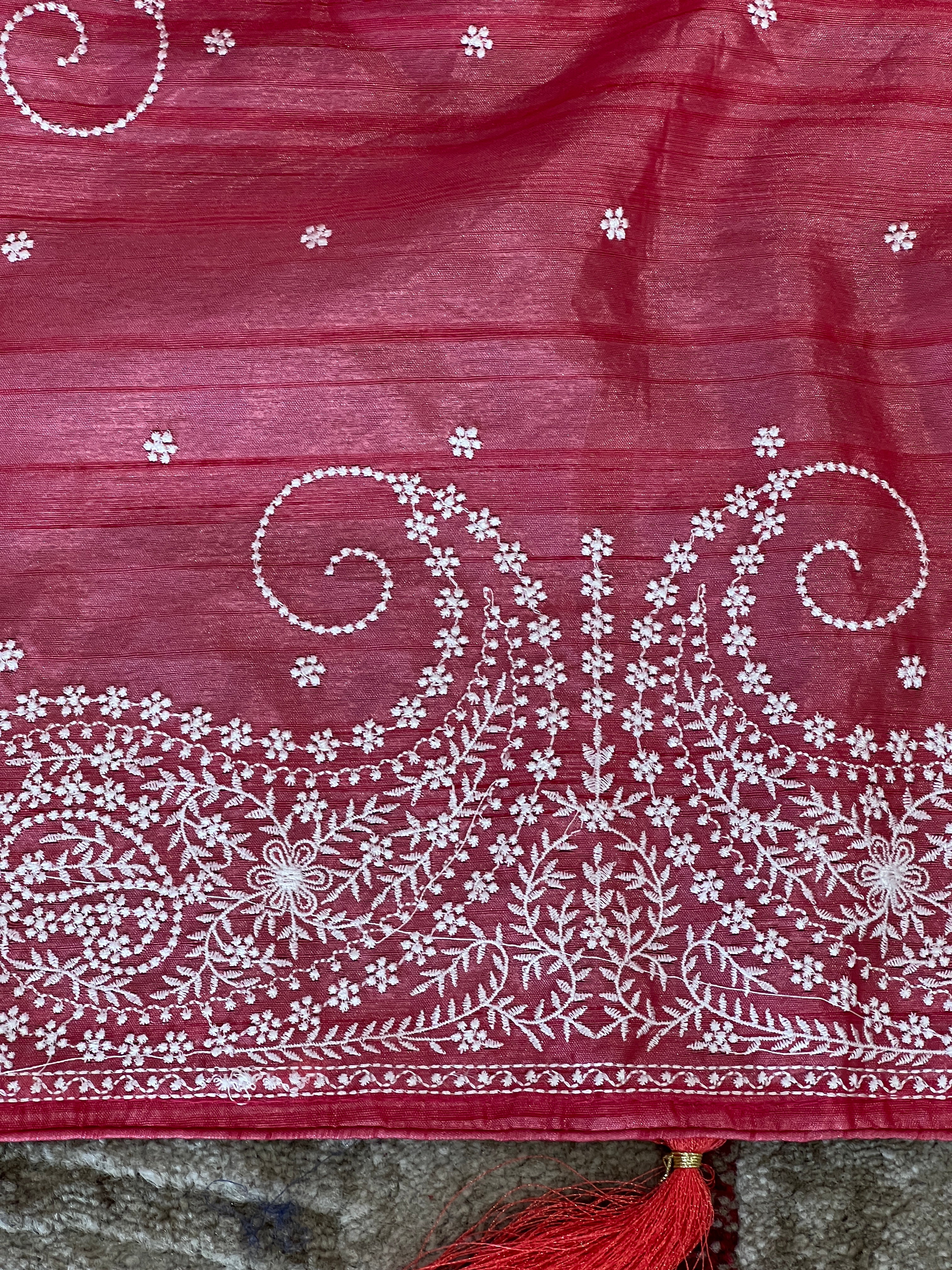Embroidery Border Tussar Finish Saree | RP548