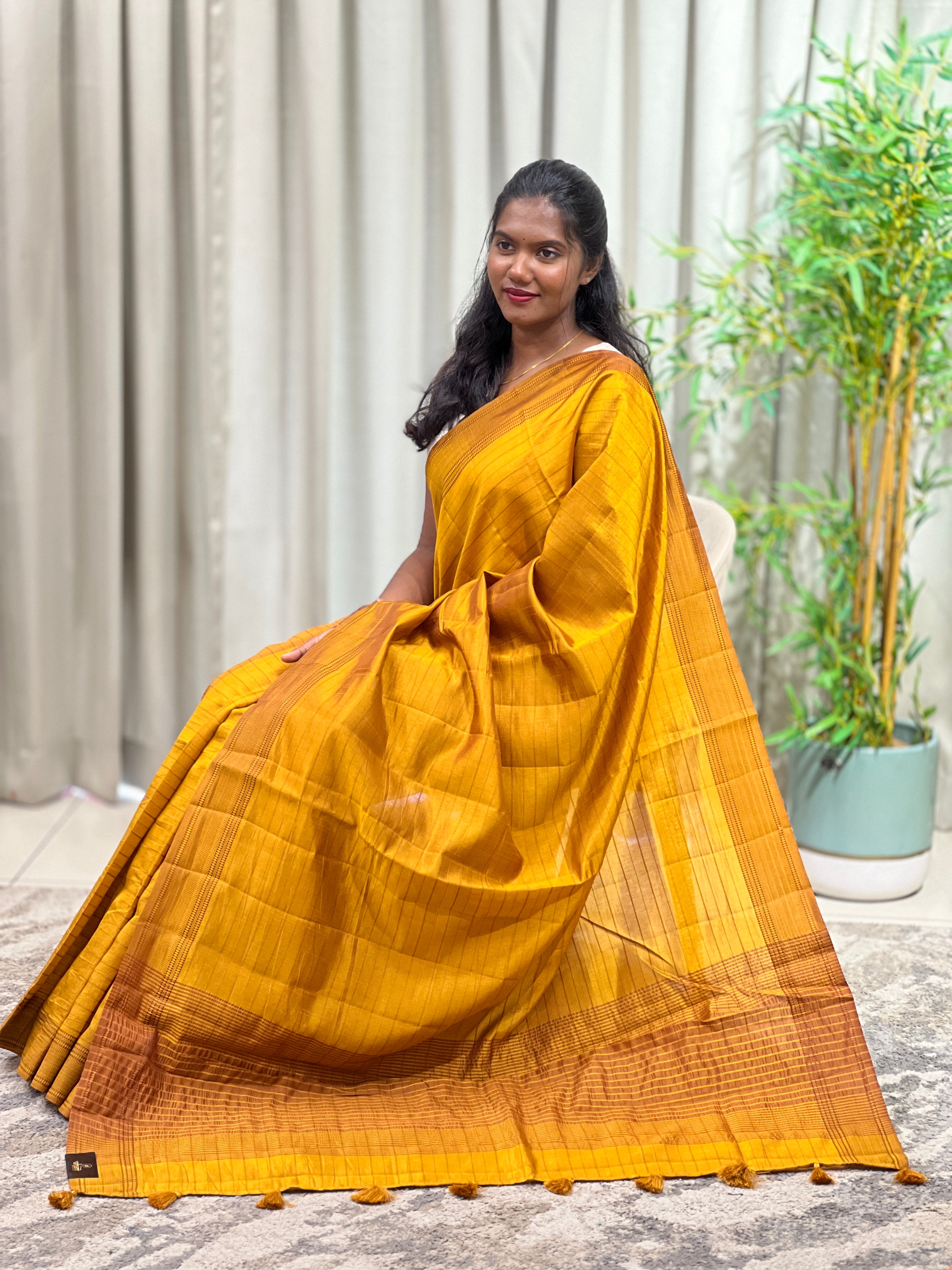 Line Weaved Pattern Semi Silk Saree | YNG1698