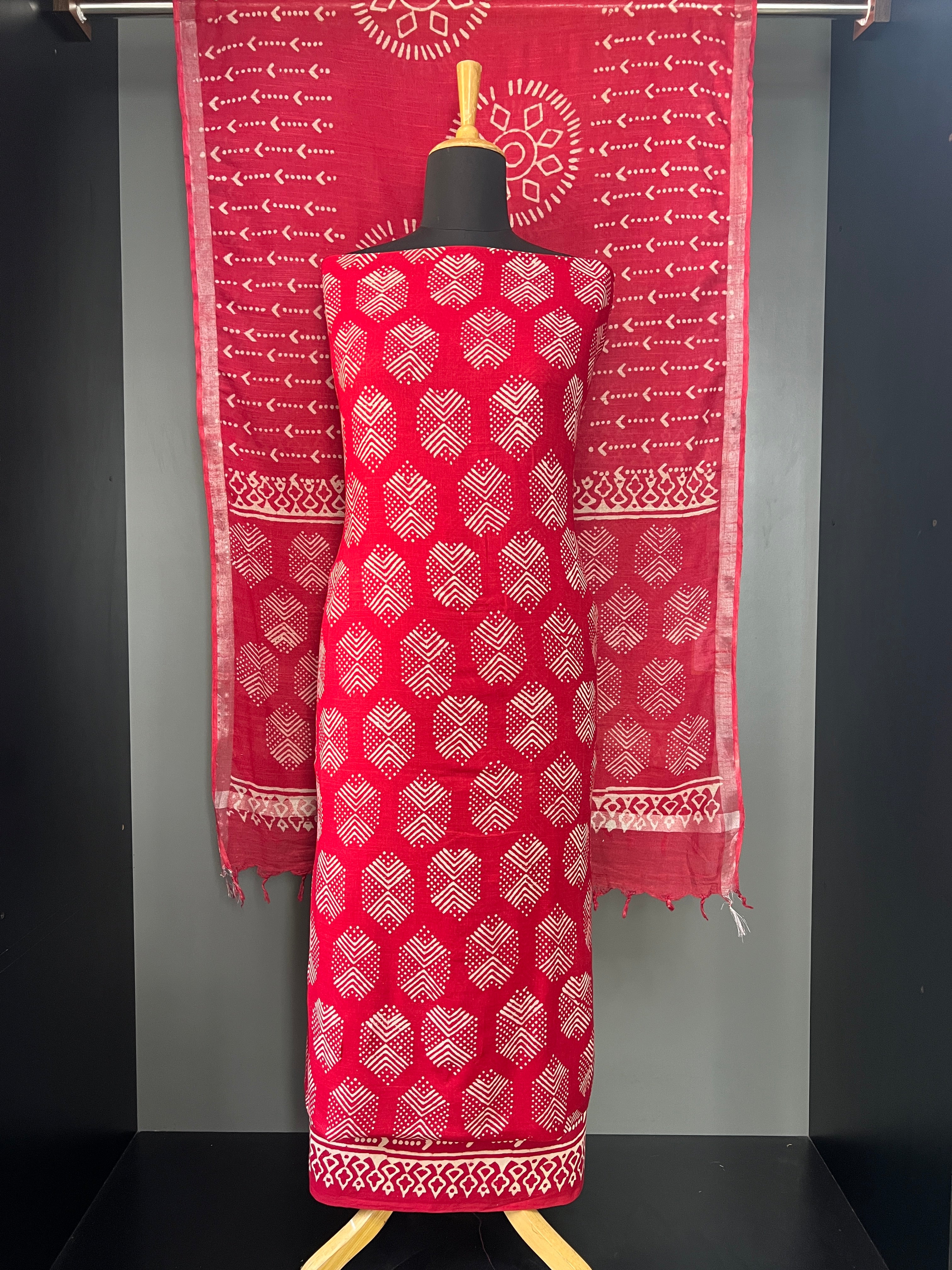 Geometric Sanganeri Block Printed Salwar Set |JHF109