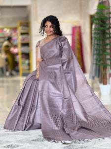 Basket Weaving  Bamboo Tussar Saree | ACT1186