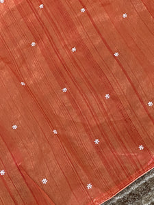 Embroidery Border Tussar Finish Saree | RP549