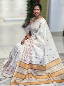 Floral Printed Semi Organza Saree | GMS313