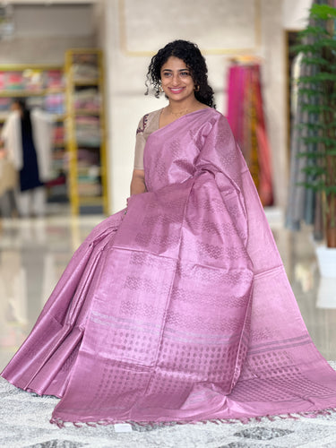 Basket Weaving  Bamboo Tussar Saree | ACT1186