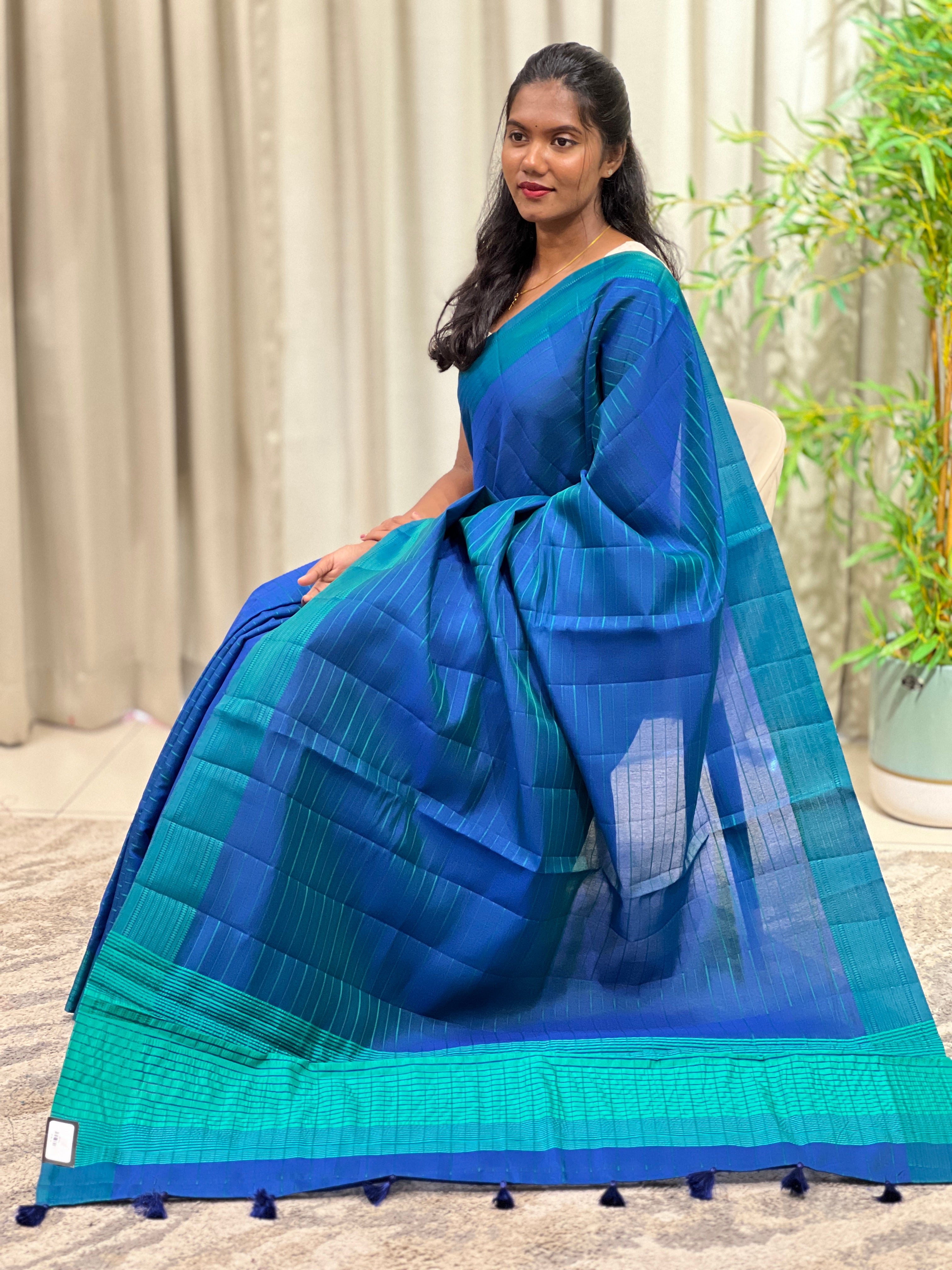 Line Weaved Pattern Semi Silk Saree | YNG1697