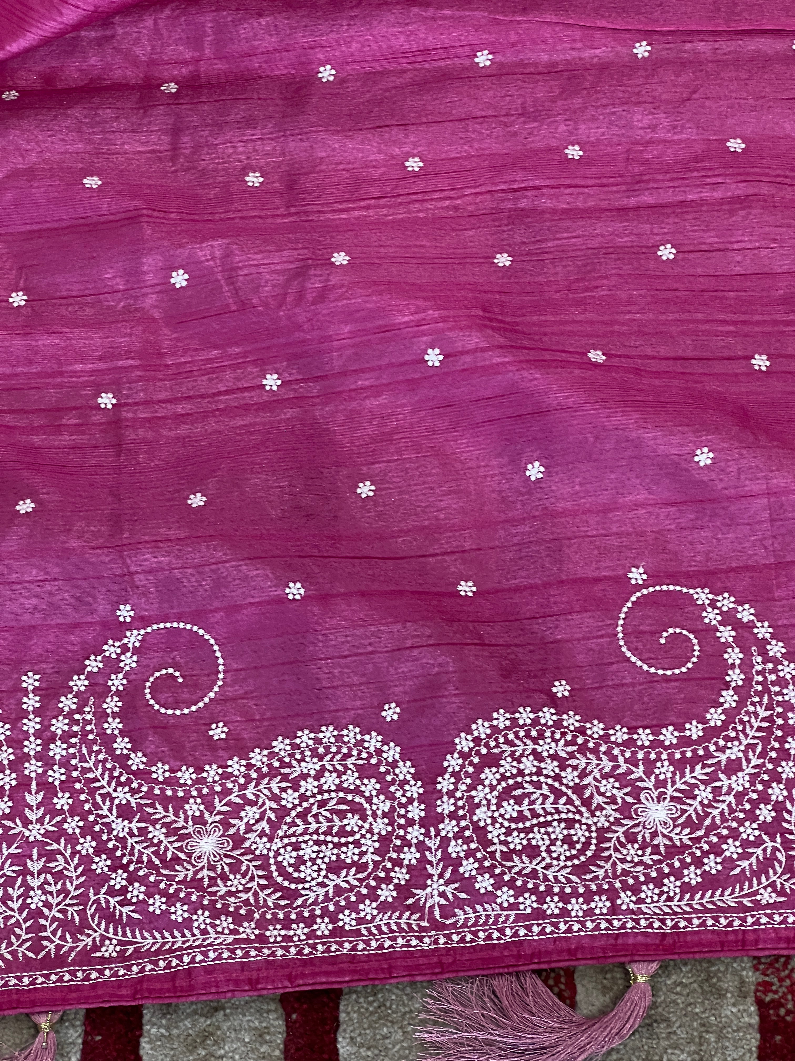 Embroidery Border Tussar Finish Saree | RP550