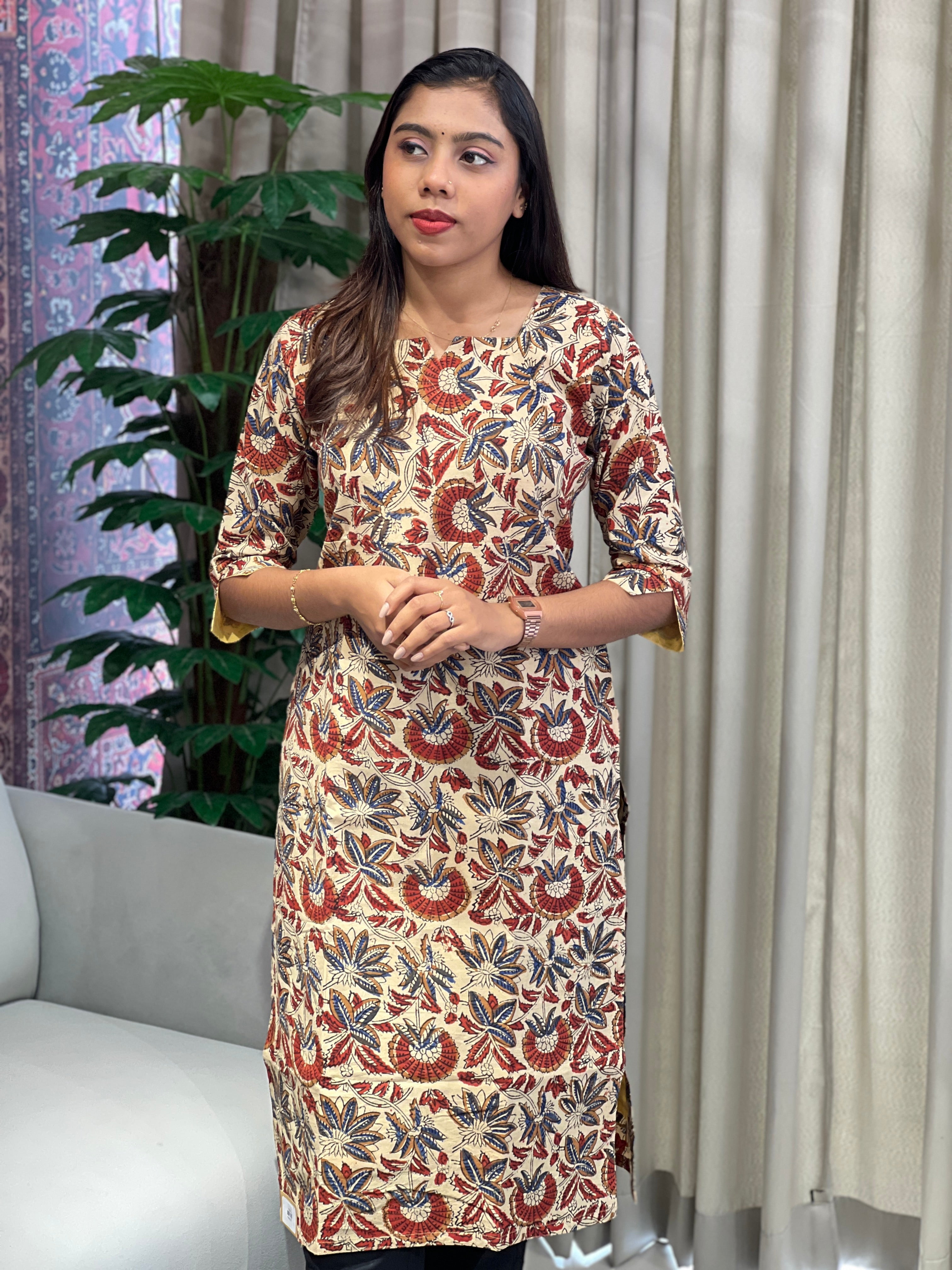 Floral Printed Cotton Kurta | RMLA230