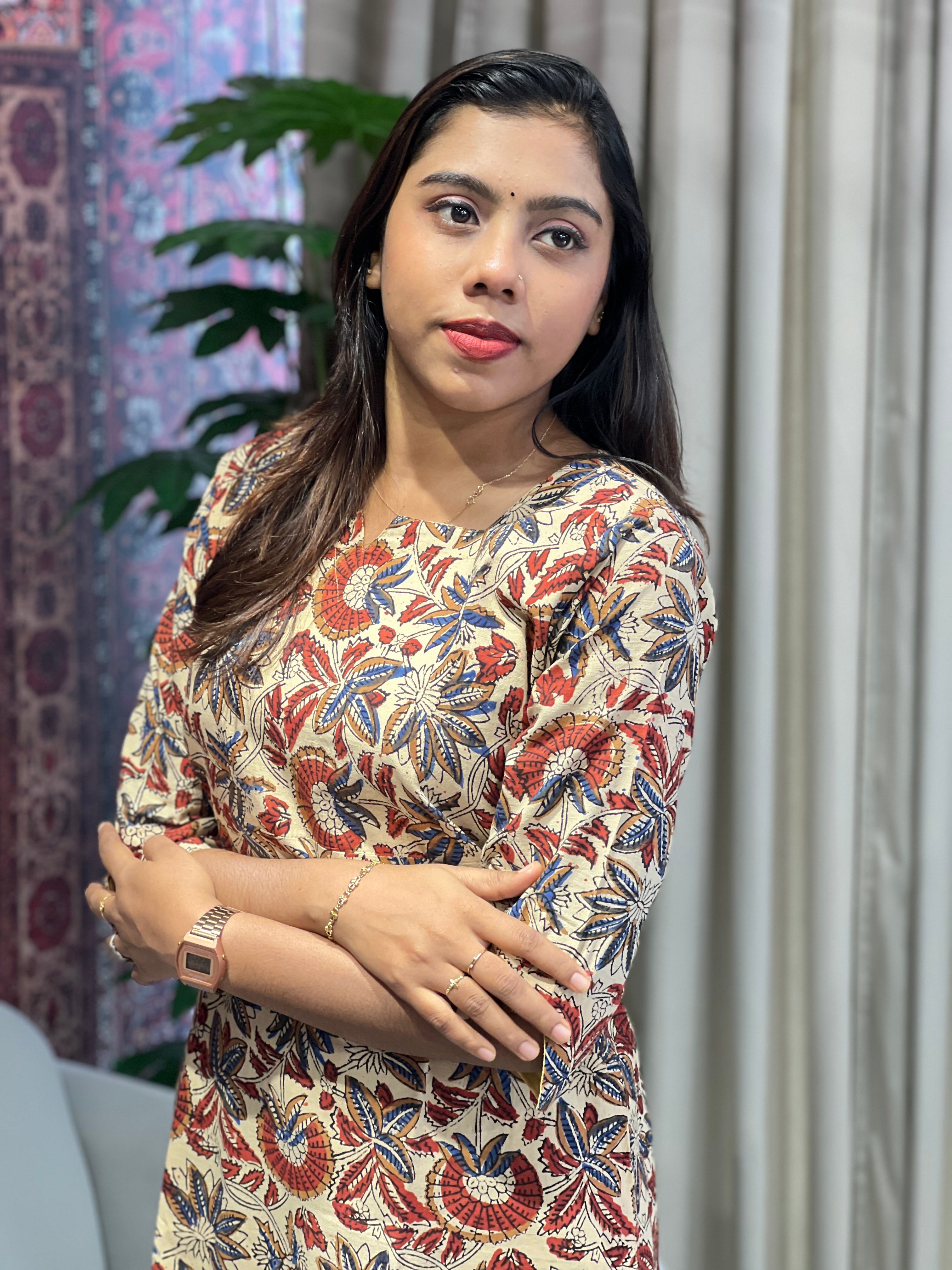 Floral Printed Cotton Kurta | RMLA230