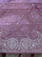 Paisley Embroidery Tussar Finish Saree | RP542