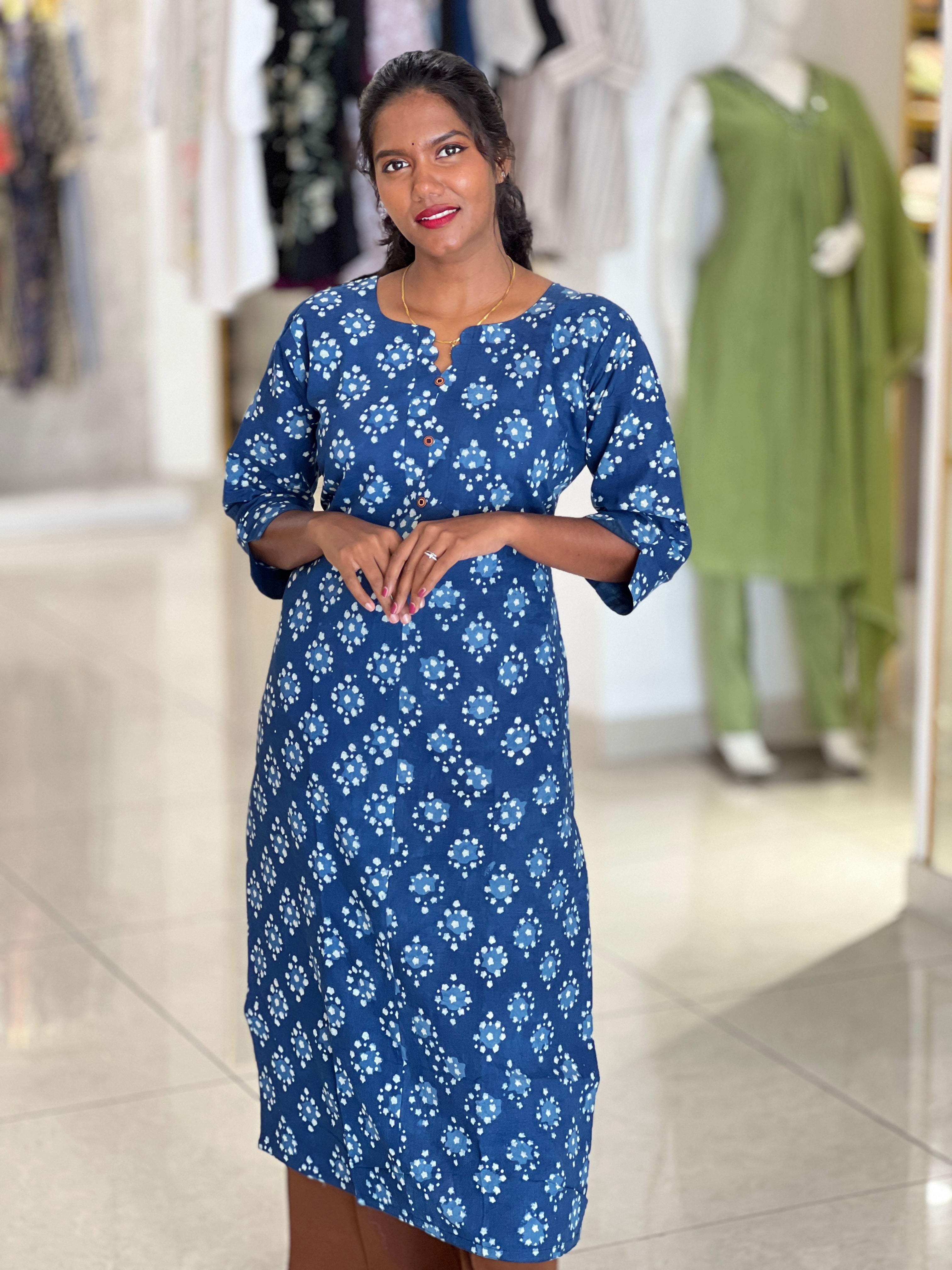 Hand Block Printed Cotton Kurta | RMLA165