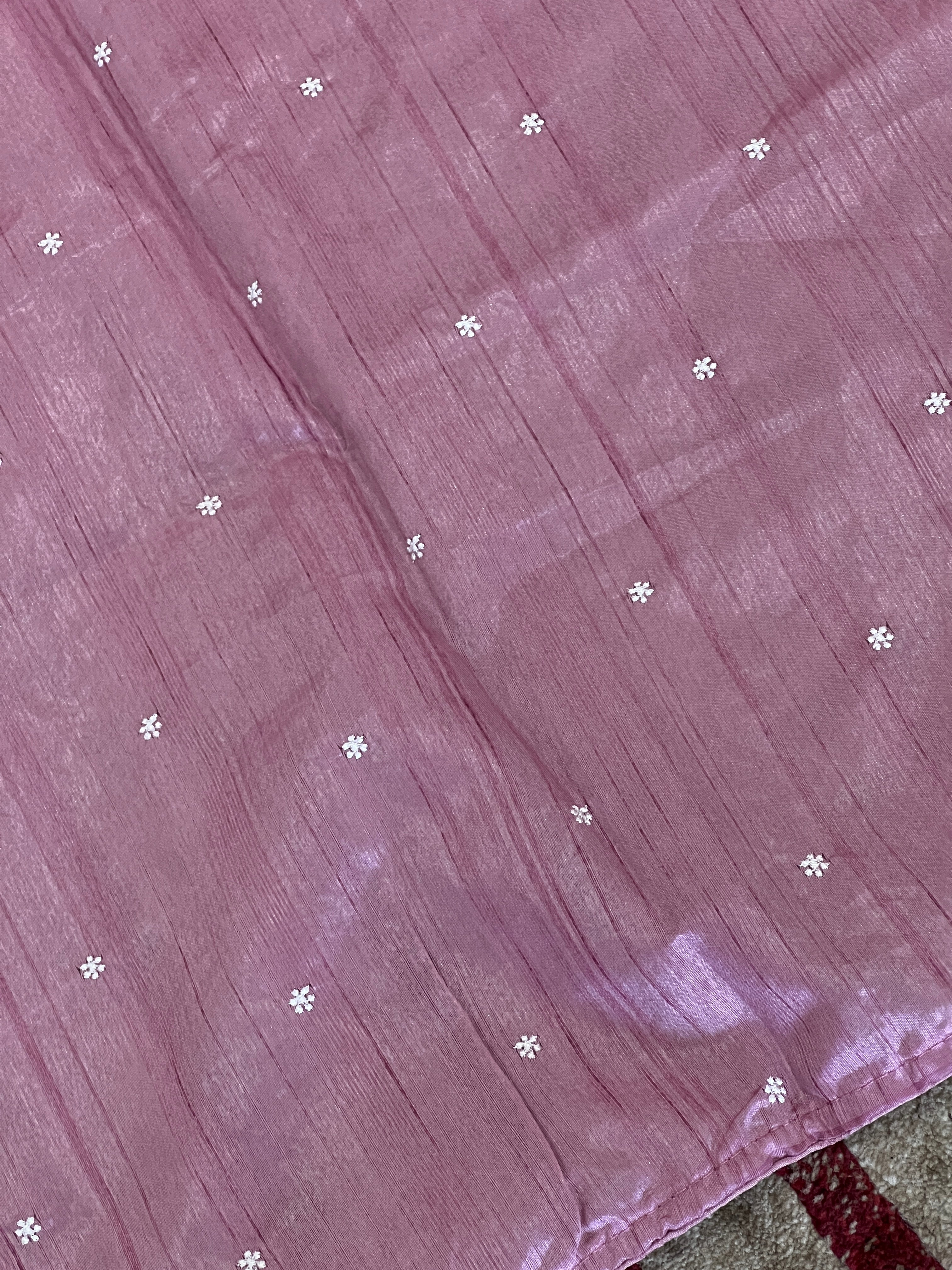 Paisley Embroidery Tussar Finish Saree | RP542