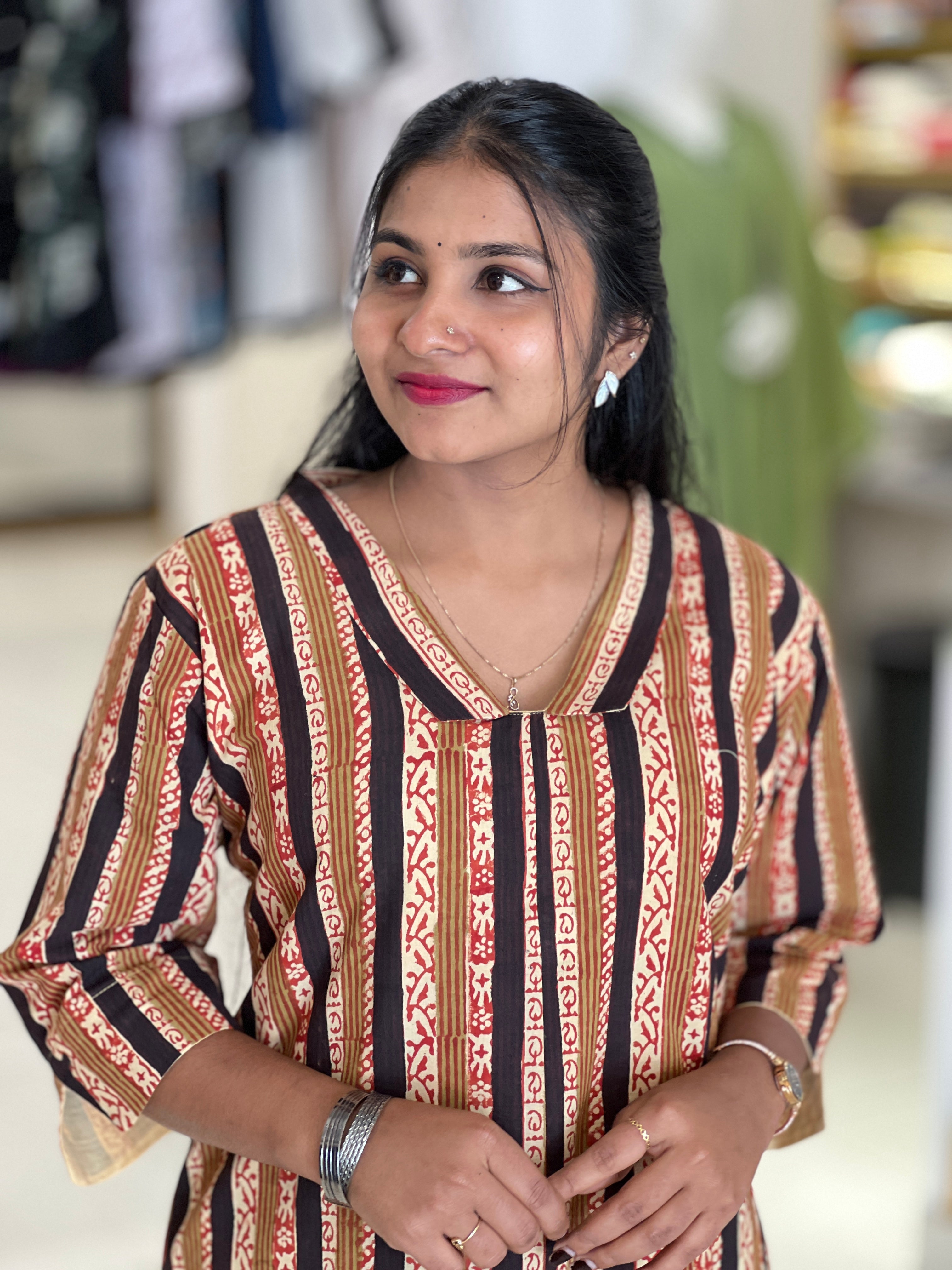 Hand Block Printed Cotton Kurta | RMLA169