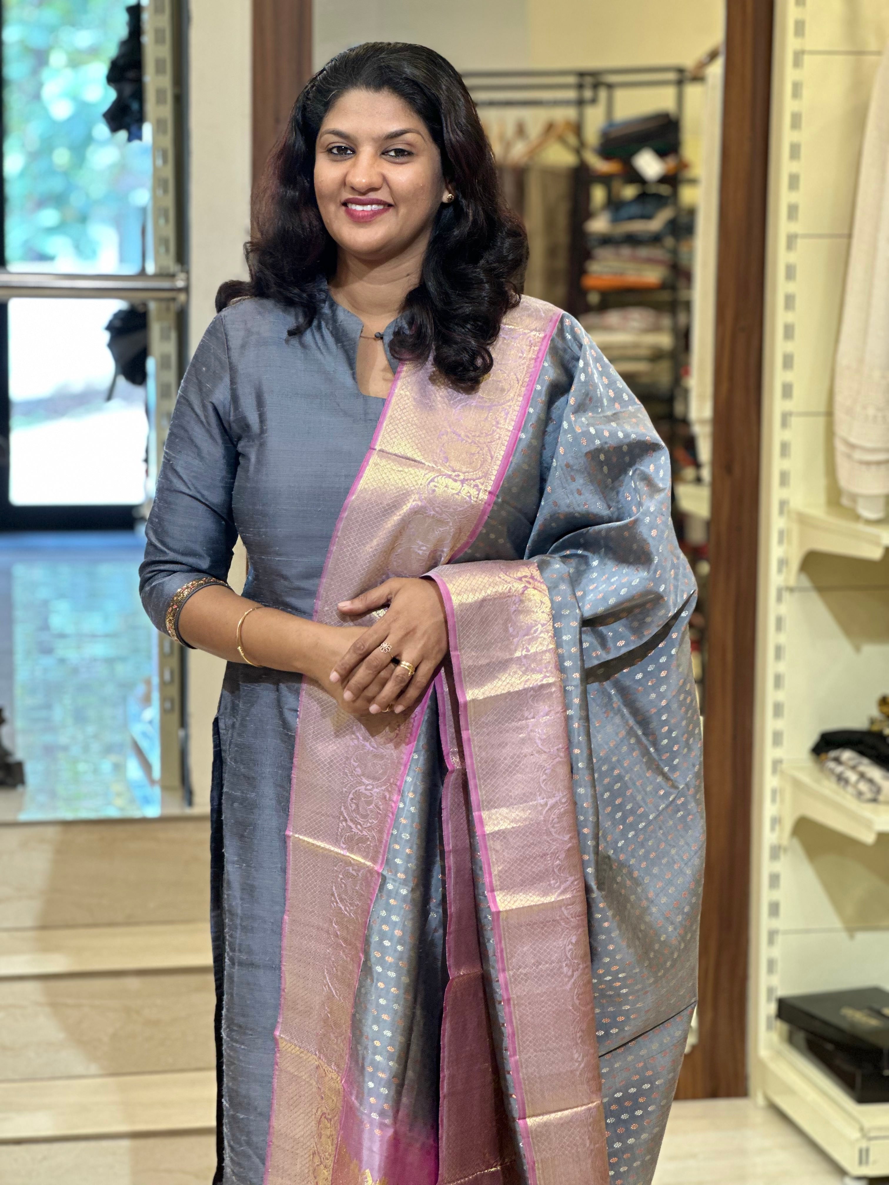 Traditional Hand-Woven Kanchipuram Dupatta | AKS113