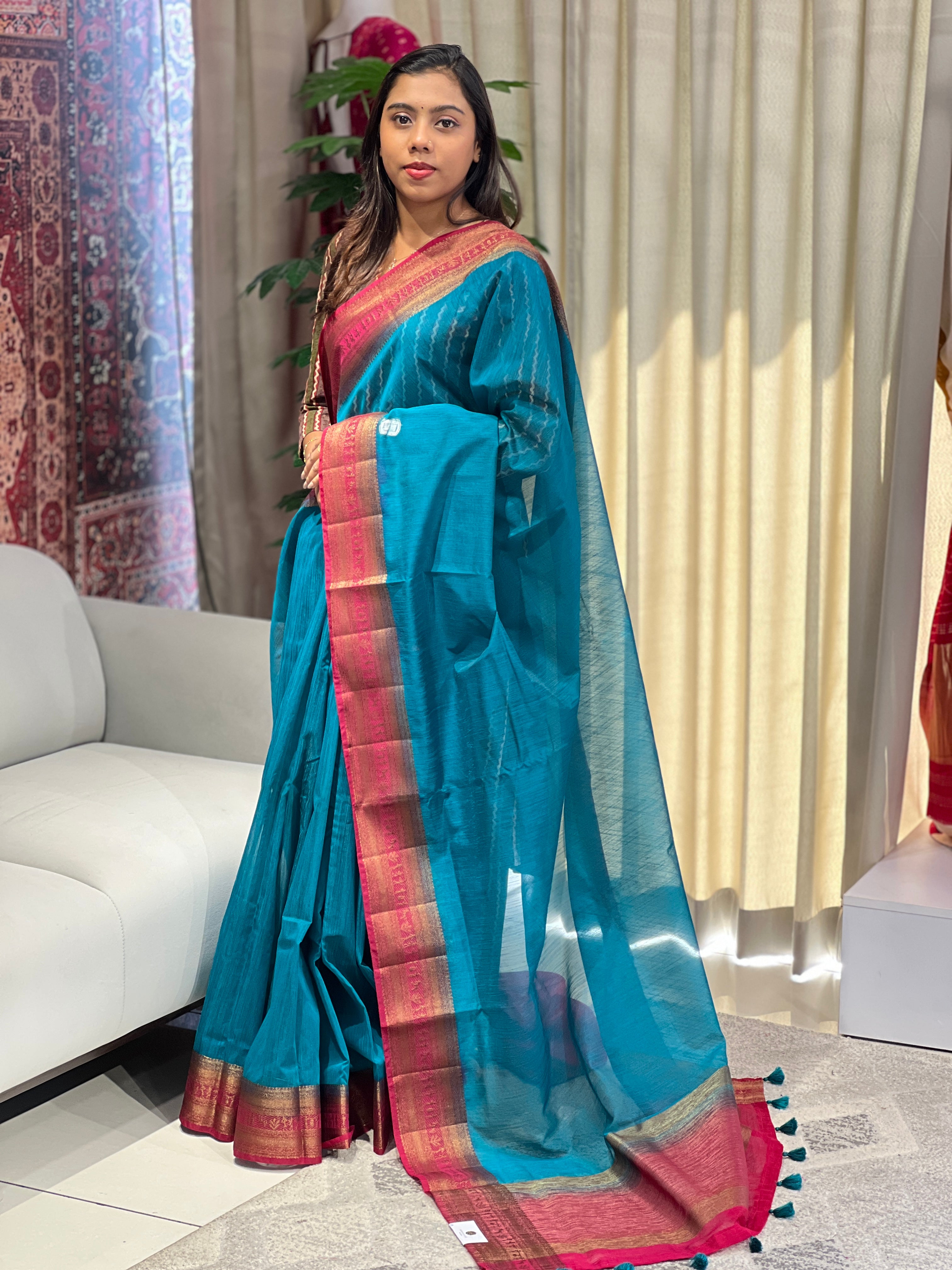 Warli Border Detailed Cotton Silk Saree | YNG989