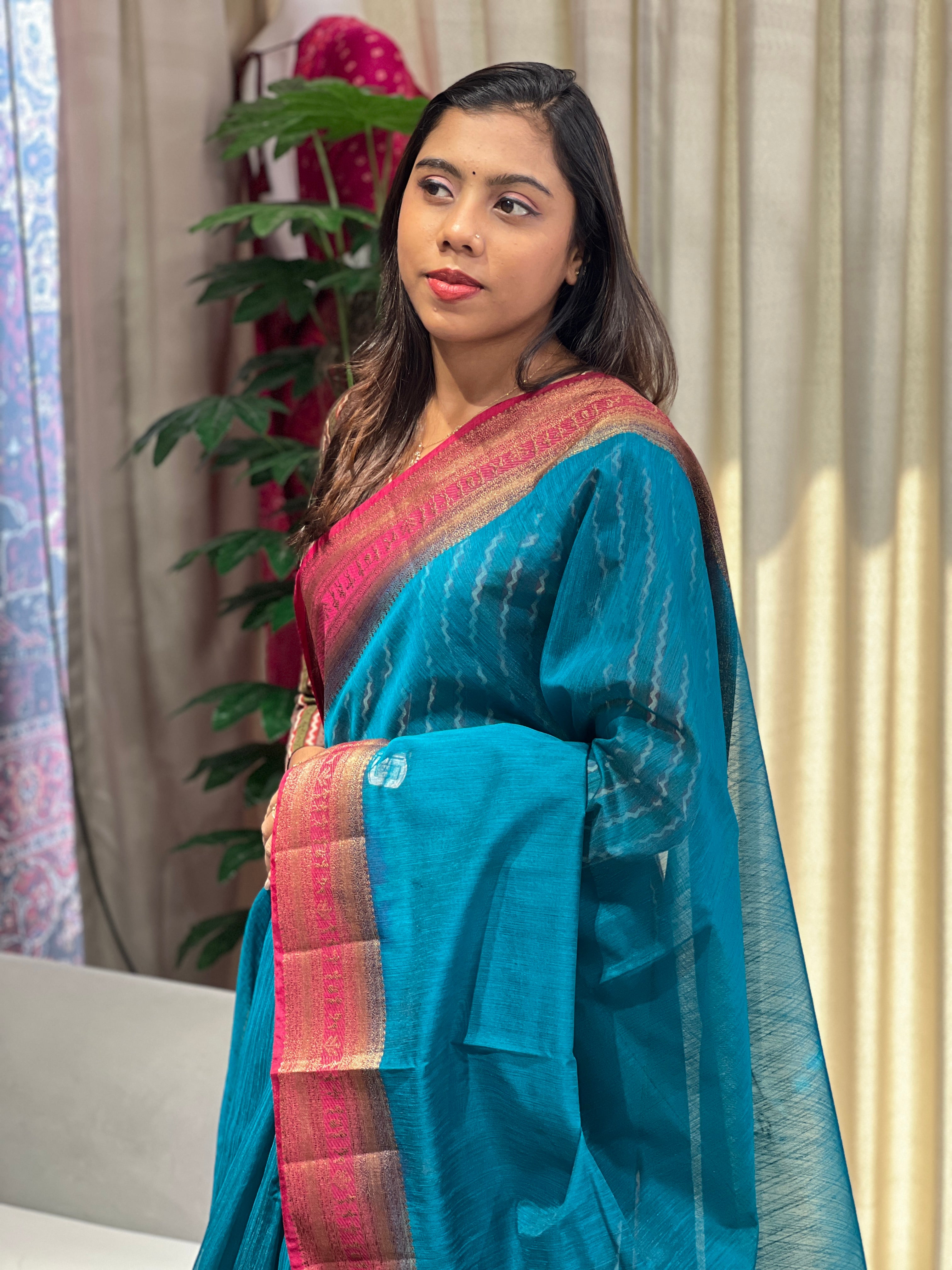 Warli Border Detailed Cotton Silk Saree | YNG989