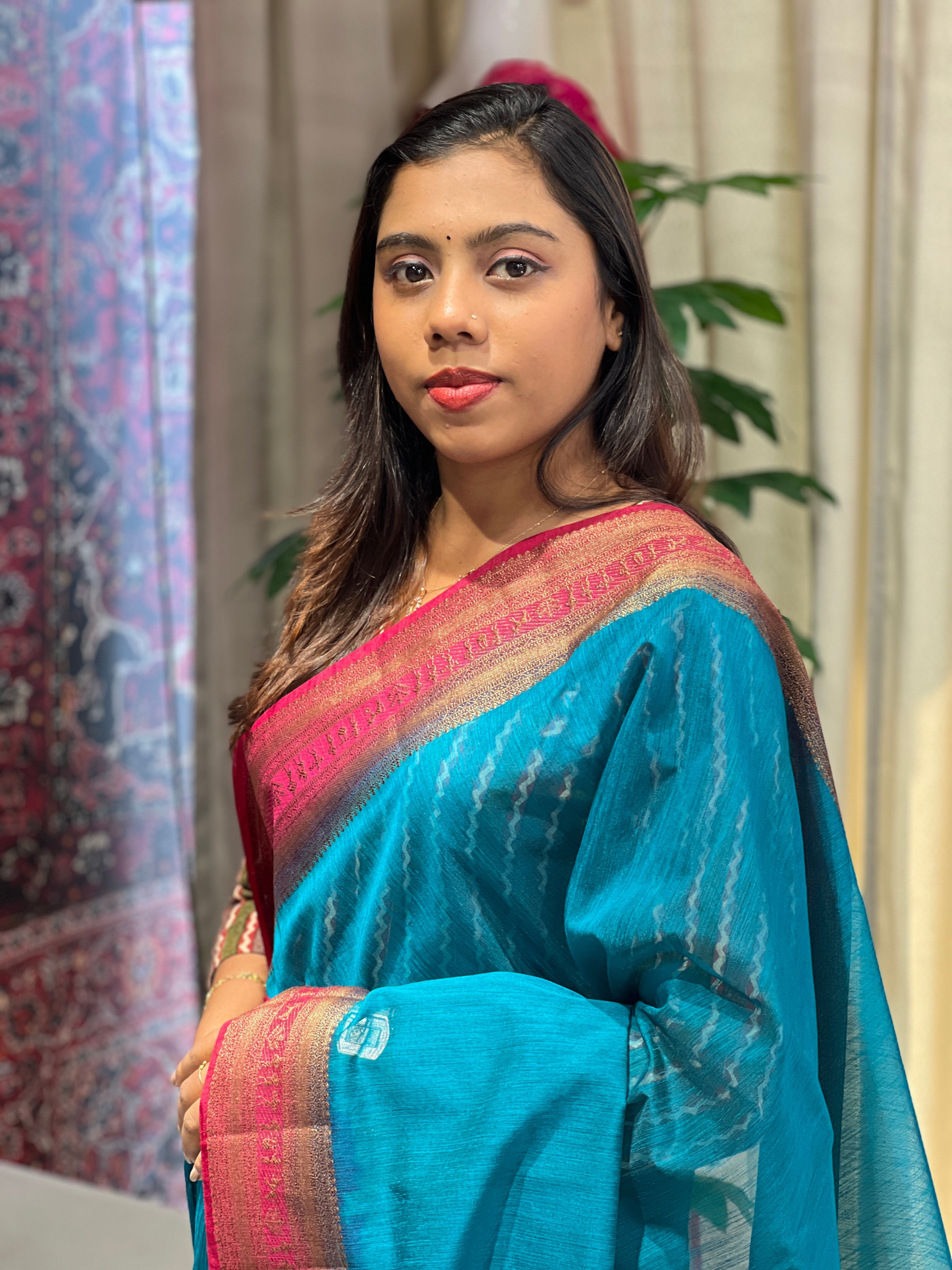 Warli Border Detailed Cotton Silk Saree | YNG989