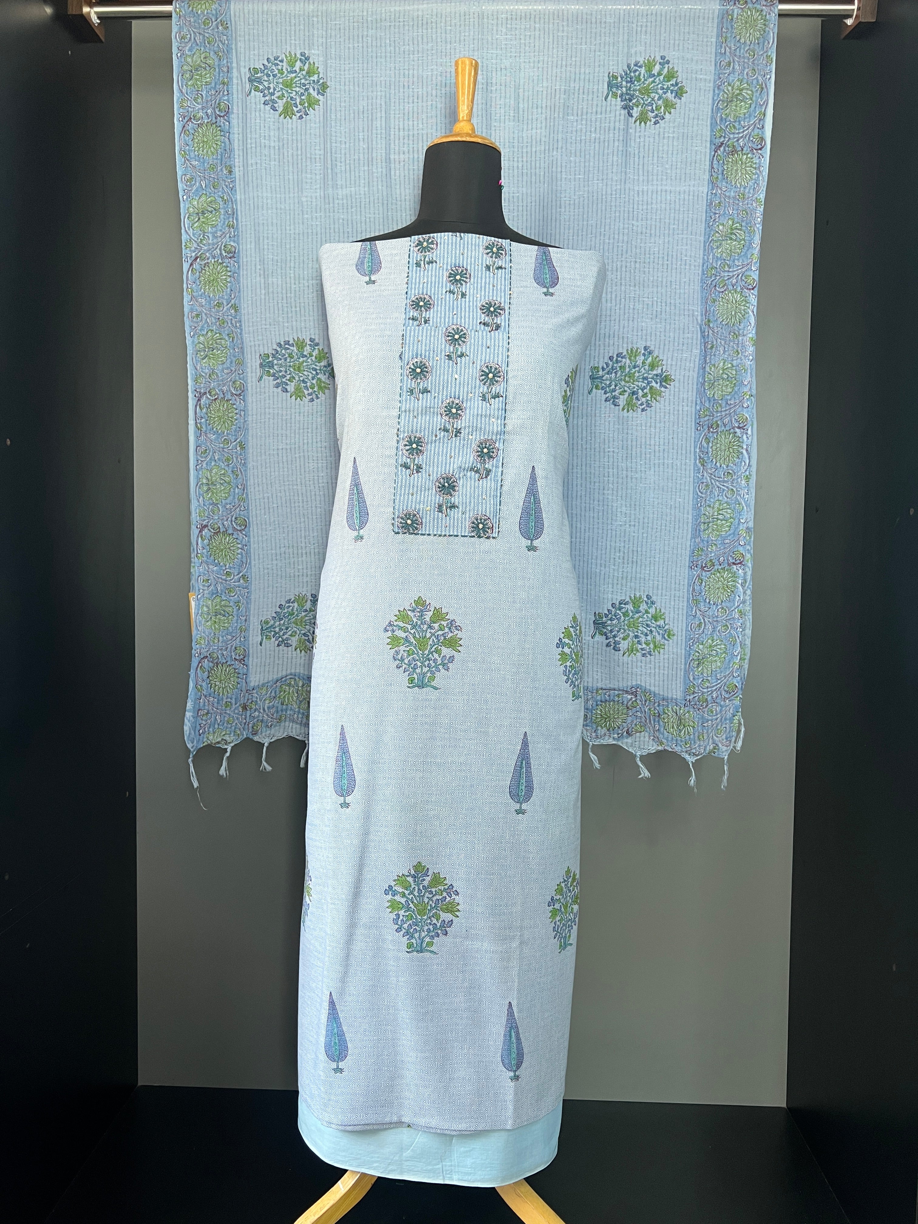 Thread Embroidery Detailed Cotton Salwar Set | SSC119