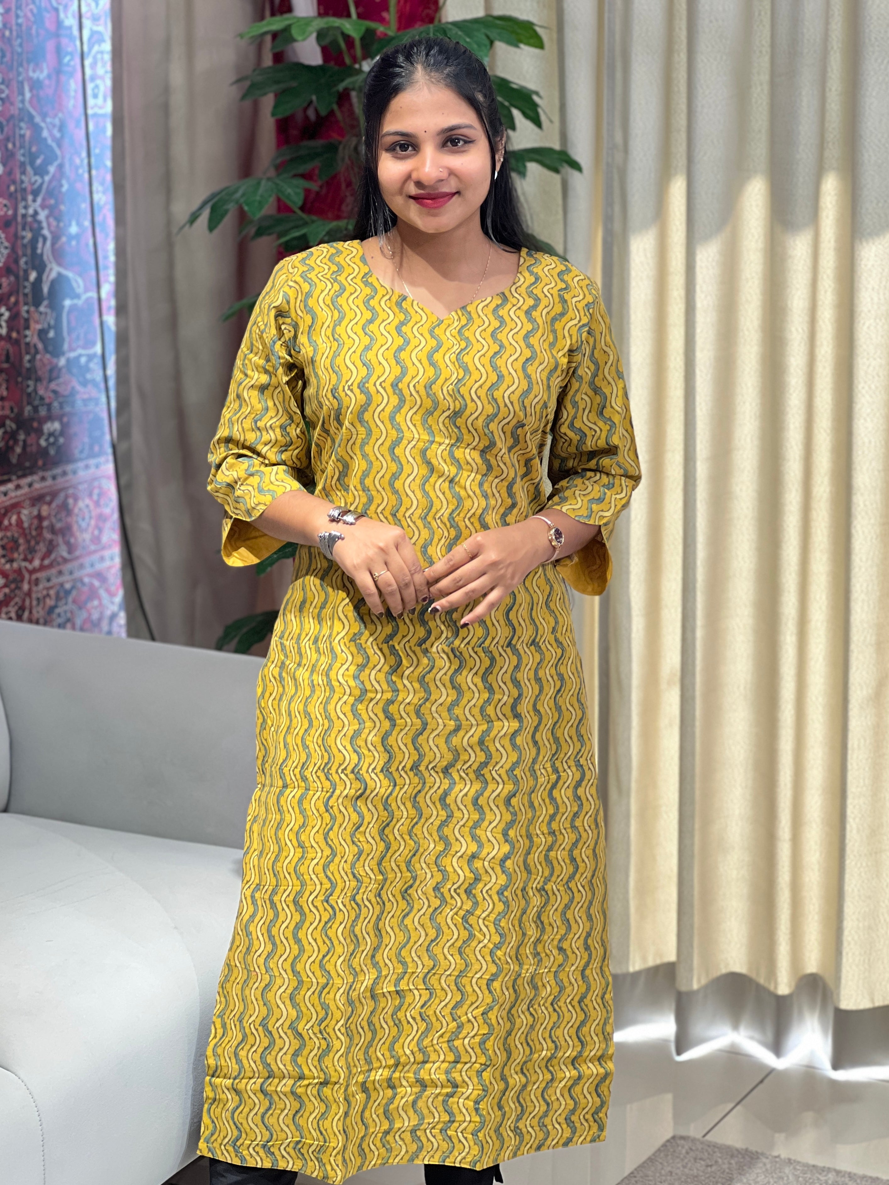 Hand Block Printed Cotton Kurta | RMLA210