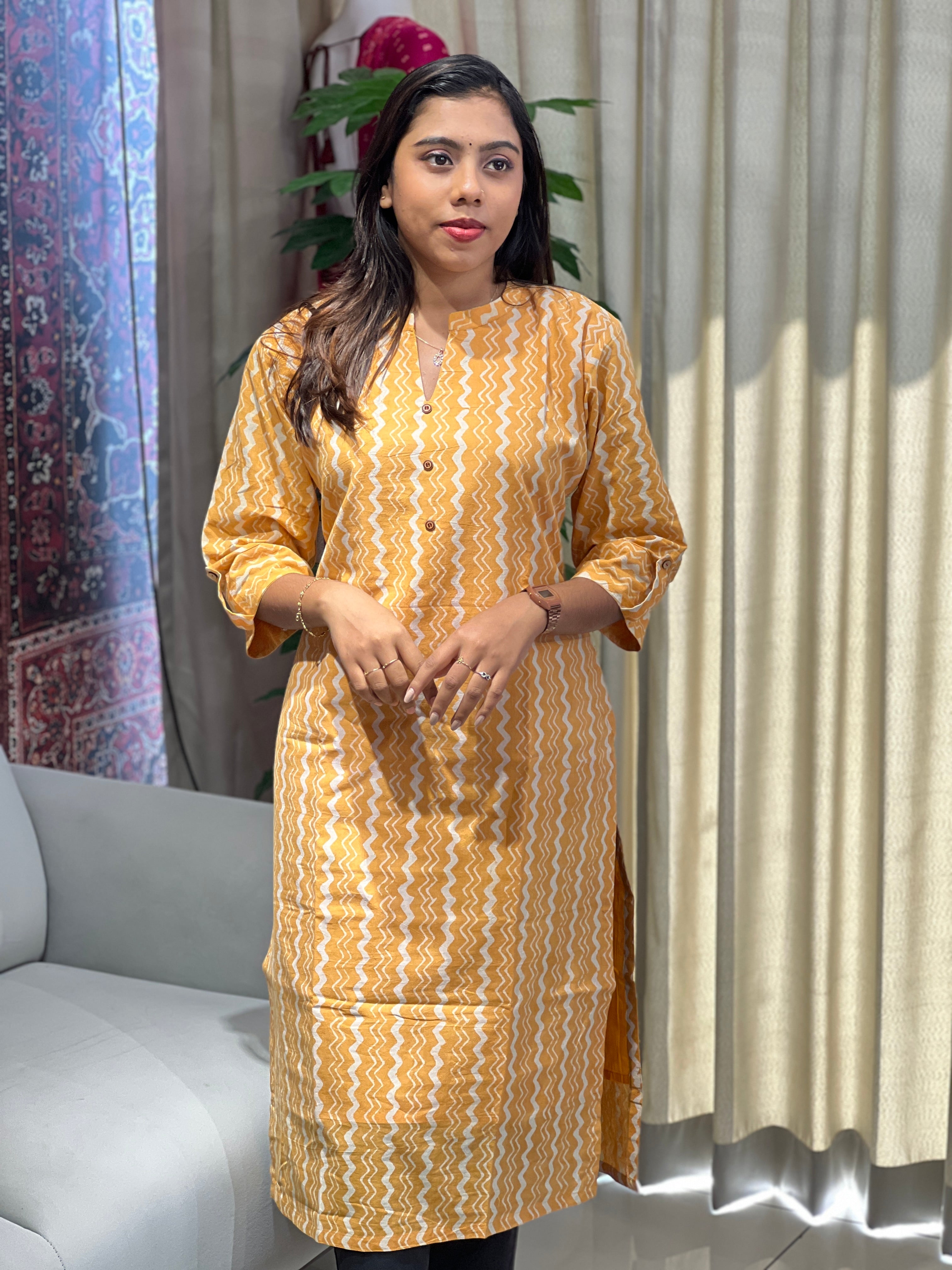 ZigZag Pattern Cotton Kurta | RMLA256