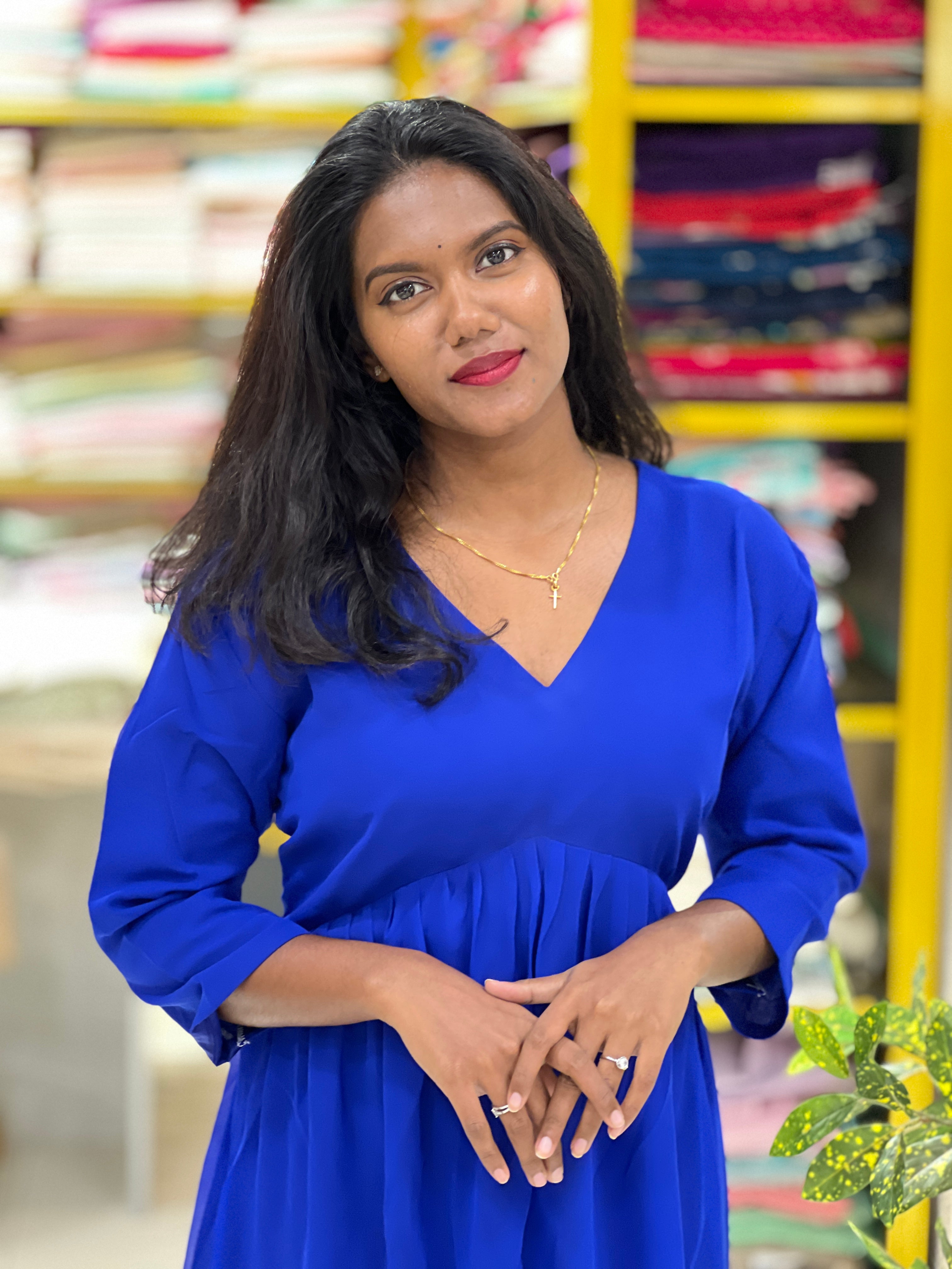 Solid A-Line Georgette Kurta | DNT1131