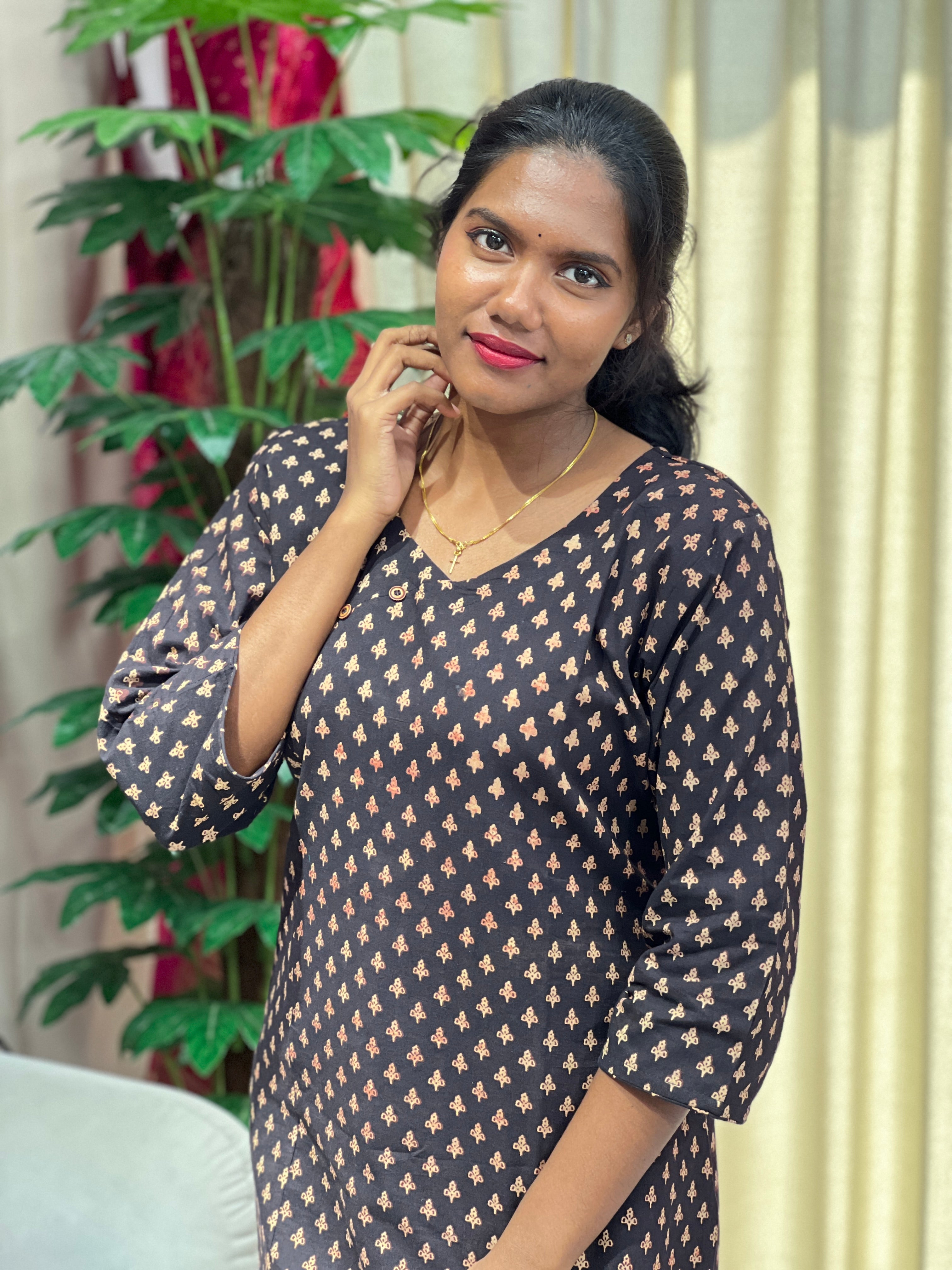 Printed Cotton Kurta | RMLA236