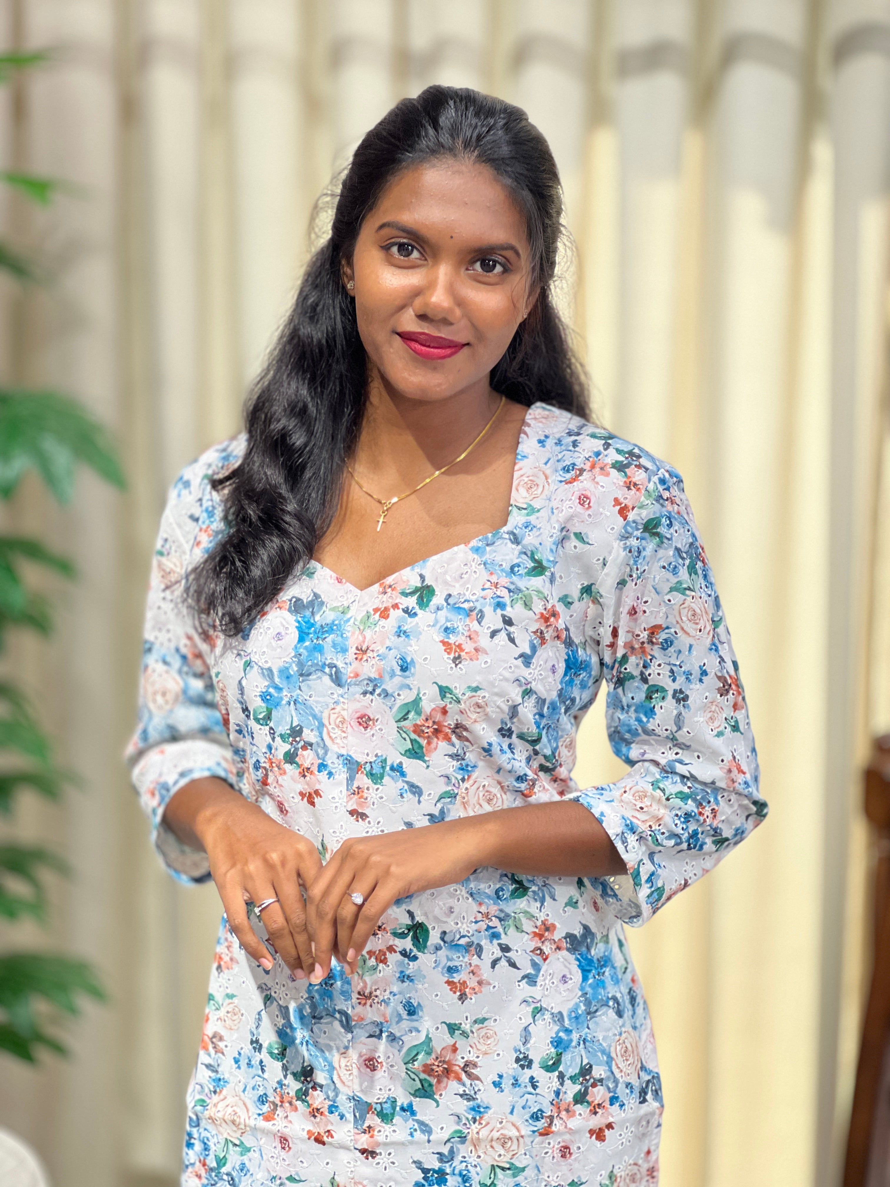 Floral Printed Cotton Kurta | DNT1140