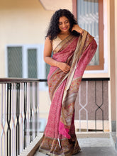 Zari Check Weaved Silk Chanderi Saree | SMC123