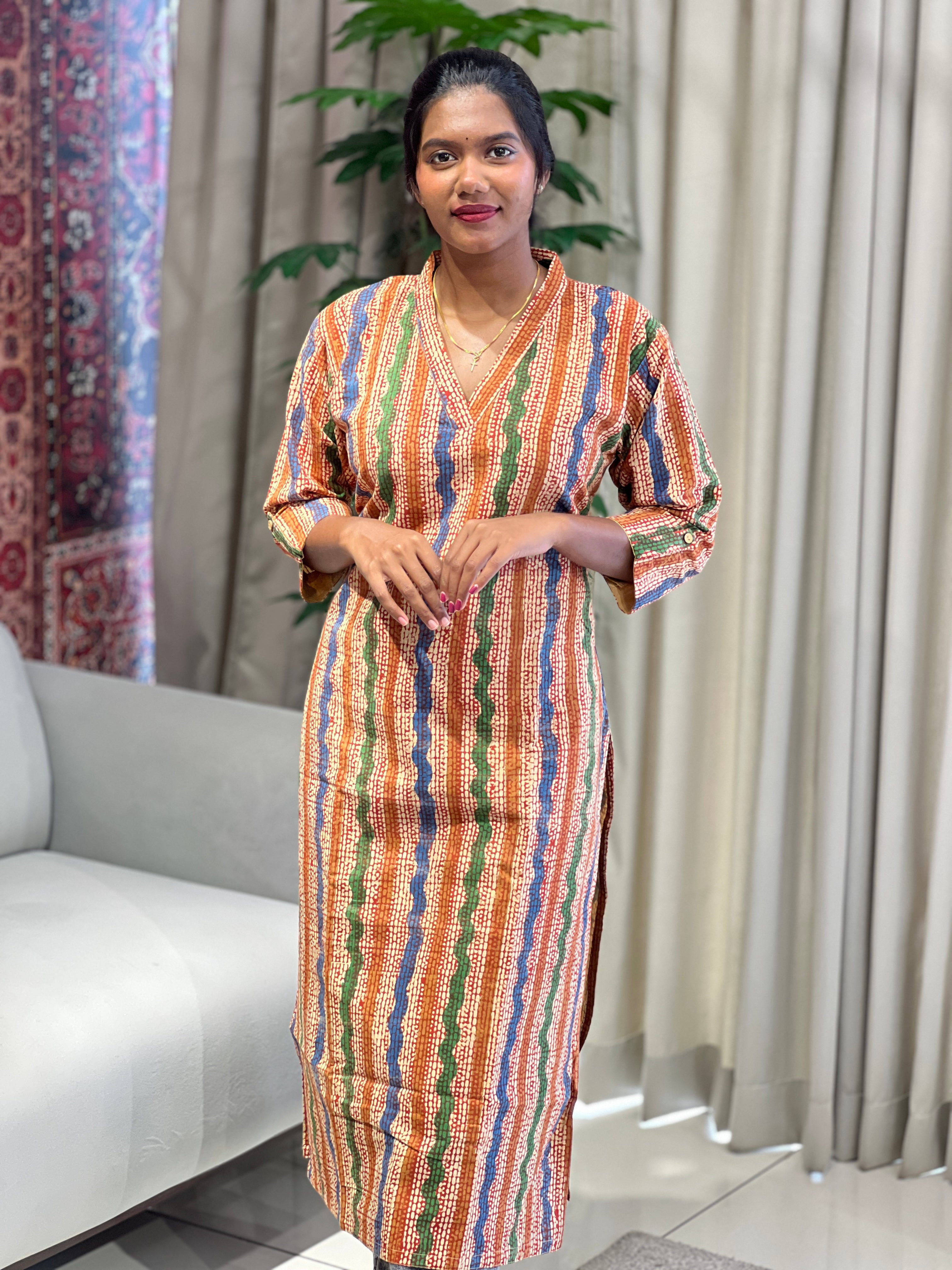 Printed Cotton Kurta | RMLA182