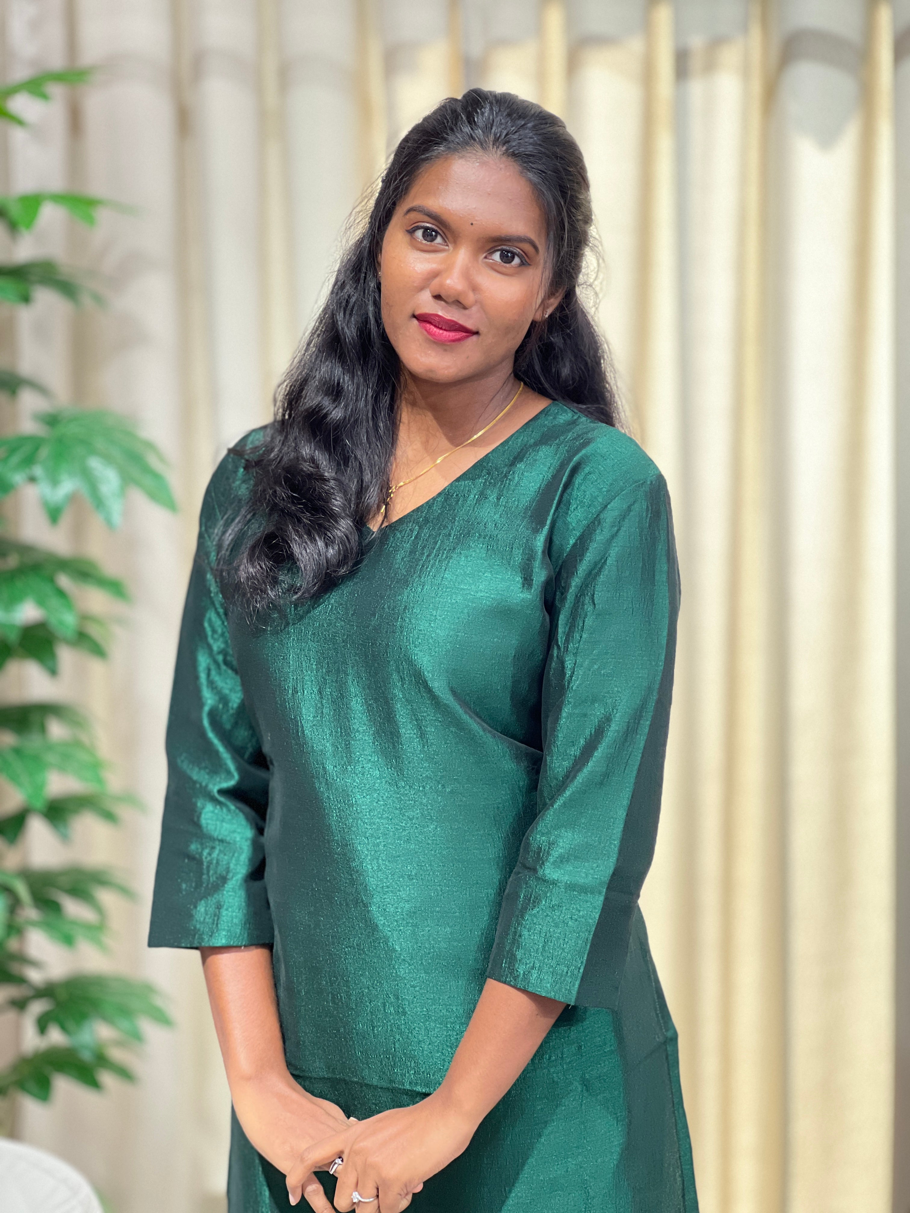 Solid Patterned Georgette Kurta | DNT1142