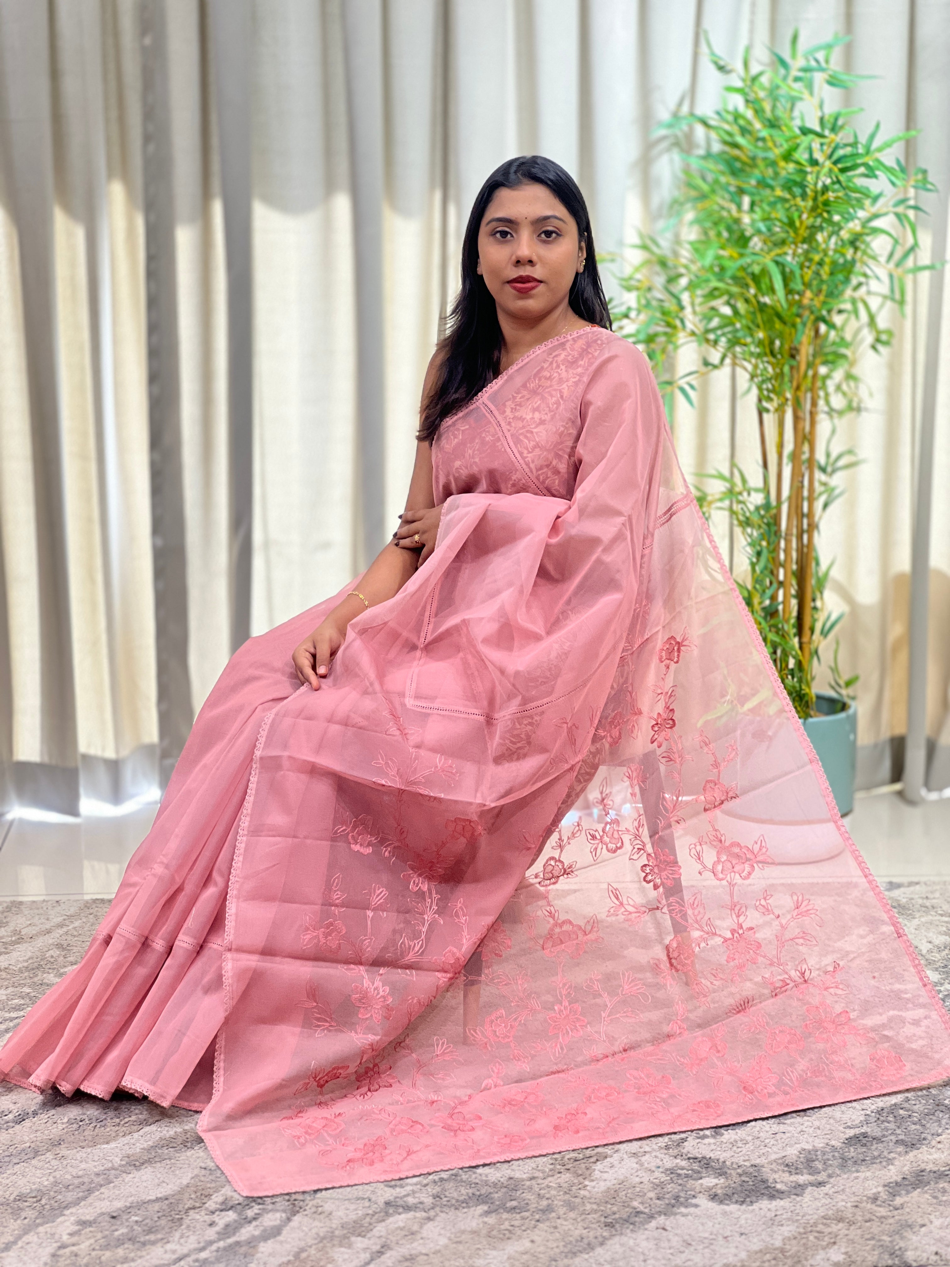 Embroidered Super Net Kota Saree | YNG1492