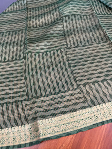 Zari Check Weaved Silk Chanderi Saree | SMC123