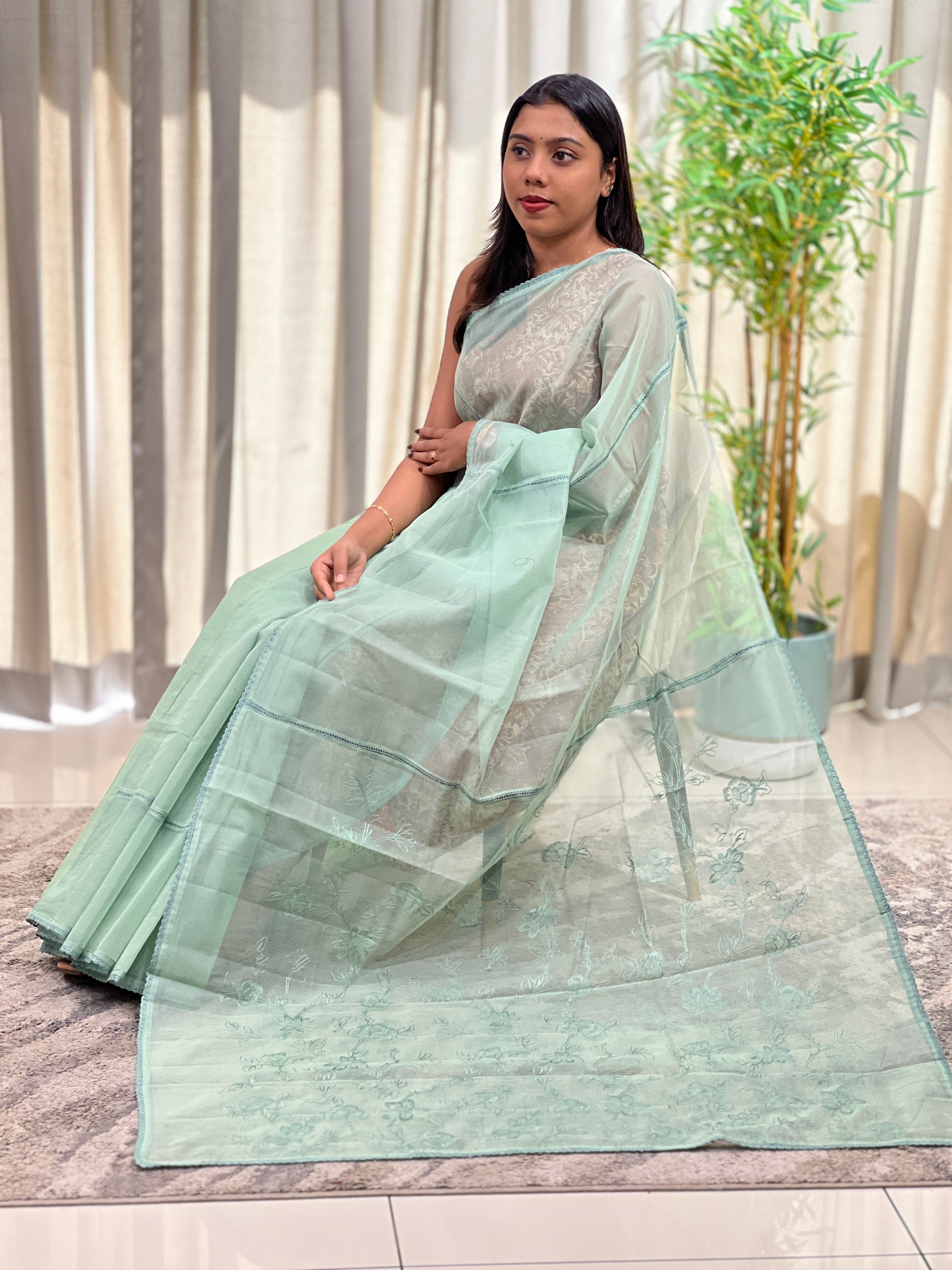 Embroidered Super Net Kota Saree | YNG1493