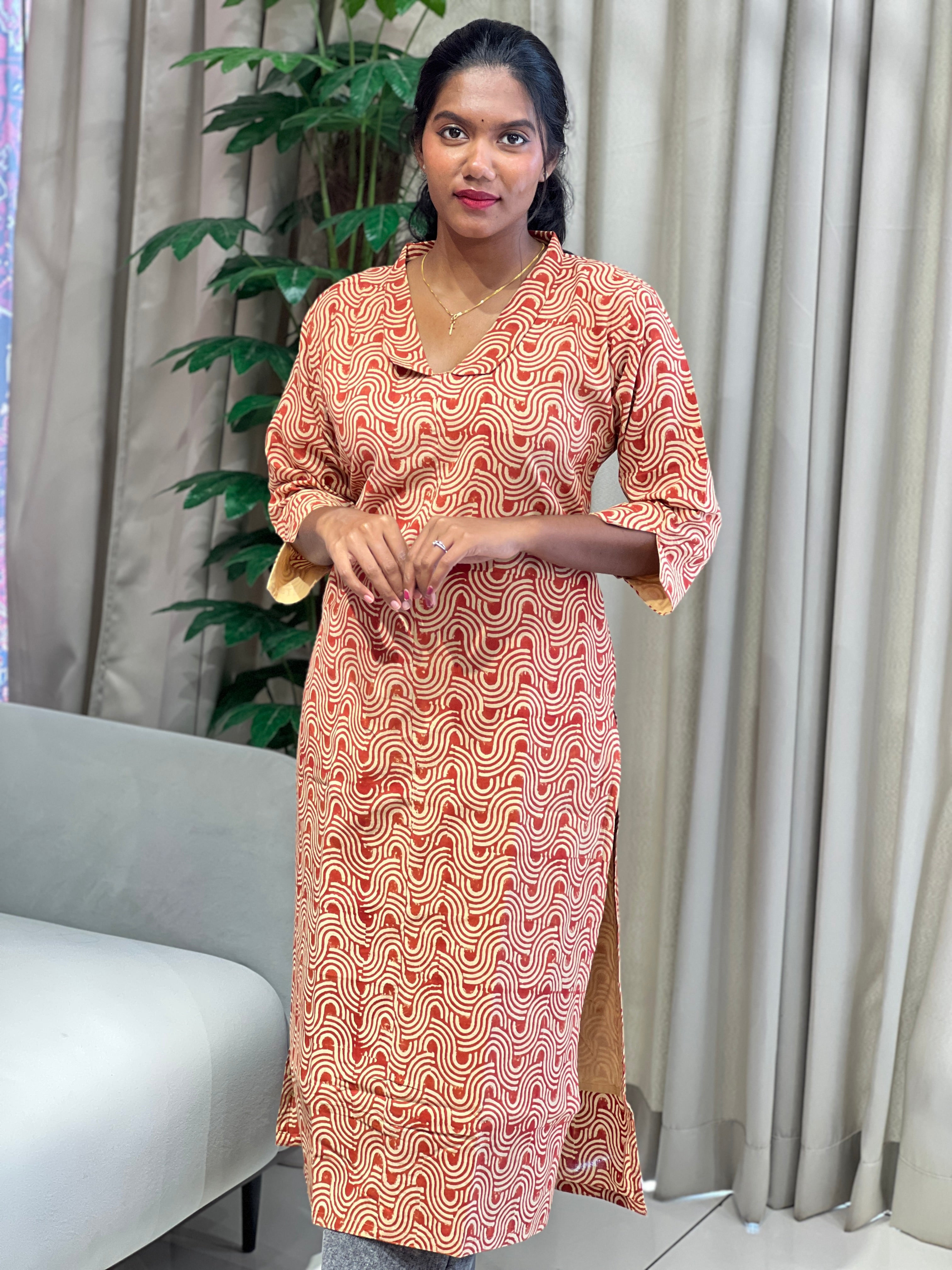 Printed Cotton Kurta | RMLA181