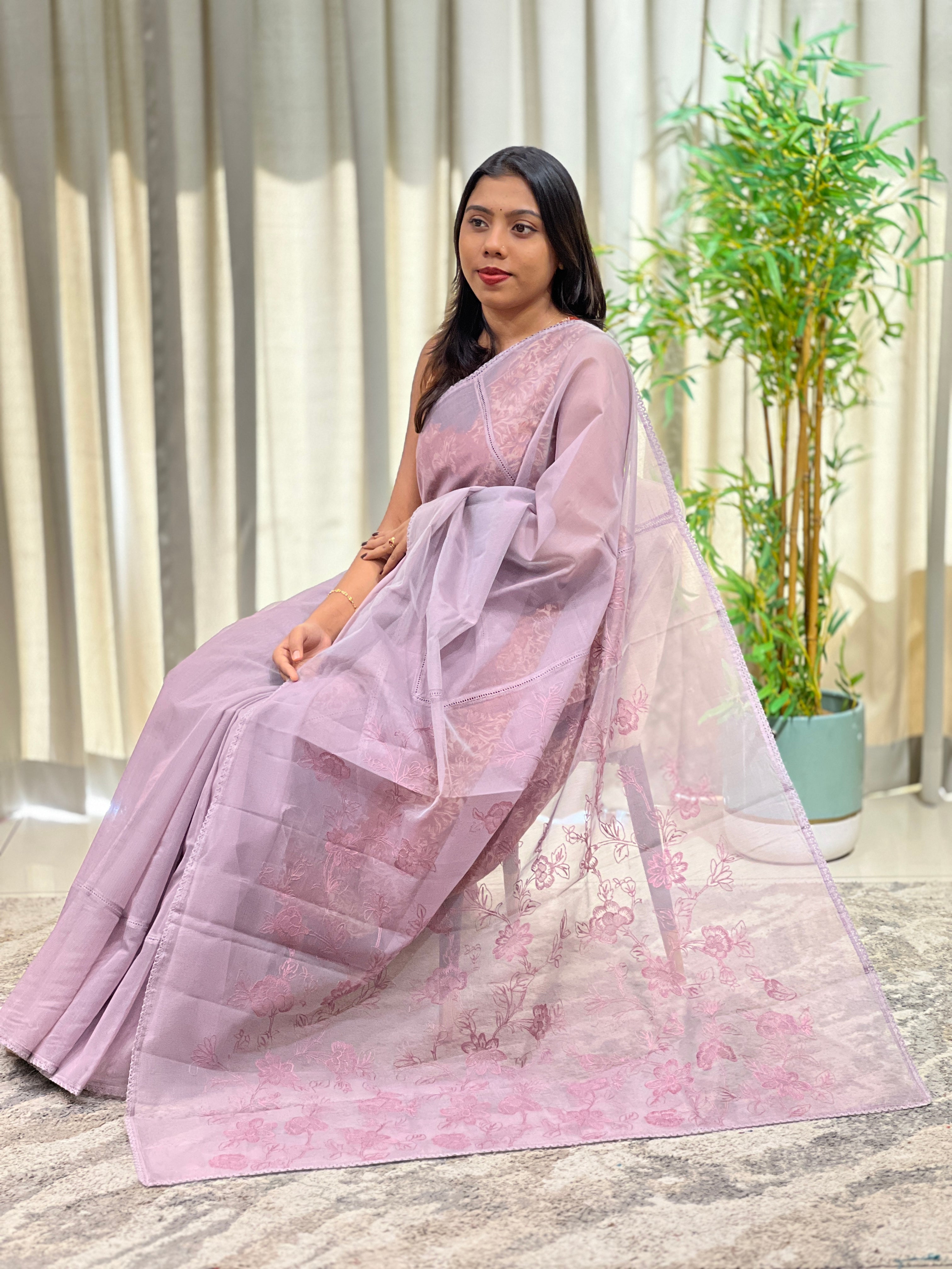 Embroidered Super Net Kota Saree | YNG1490