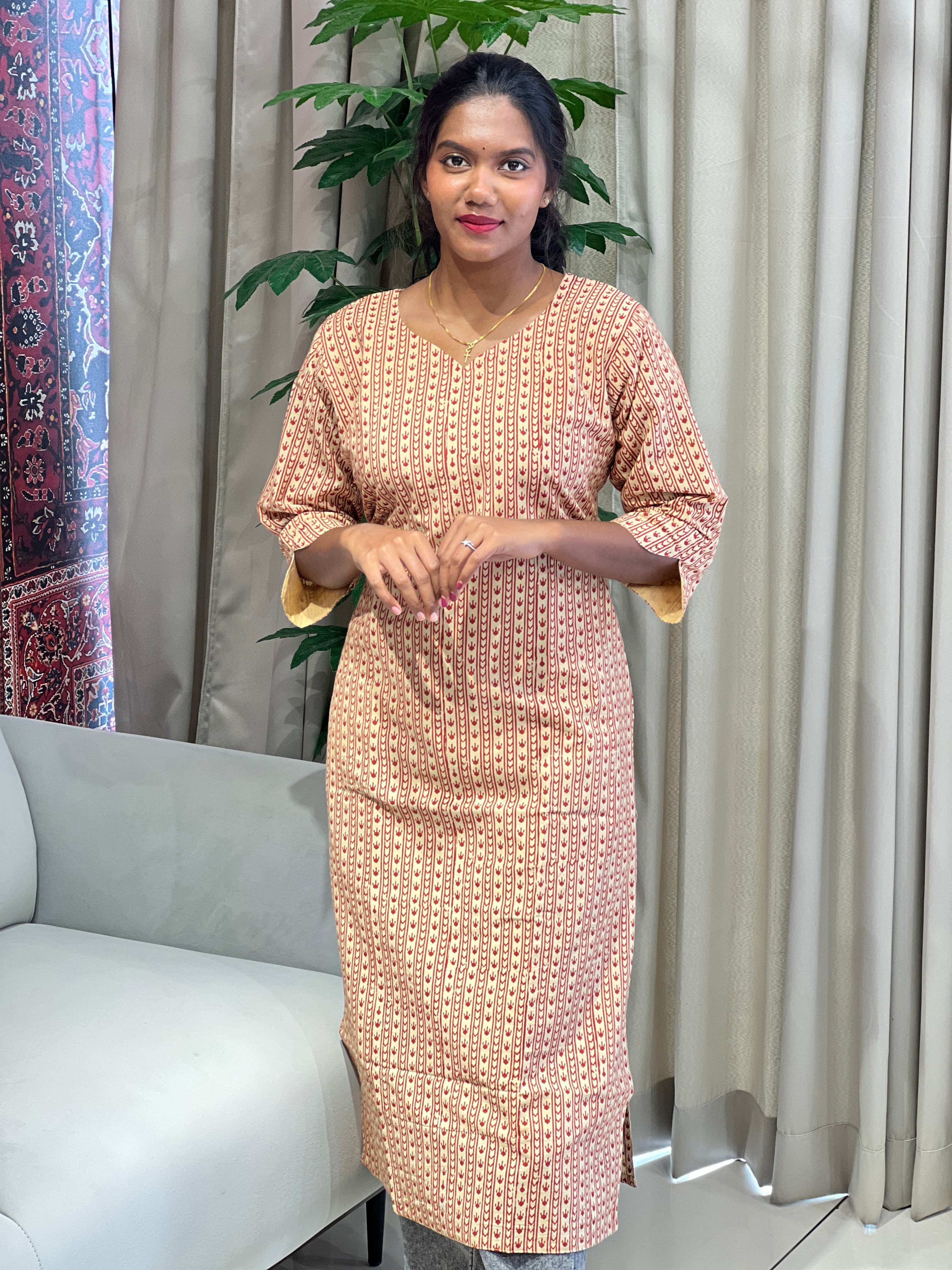 Printed Cotton Kurta | RMLA196