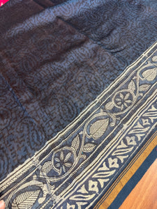 Block Printed Silk Chanderi Saree | RGD181