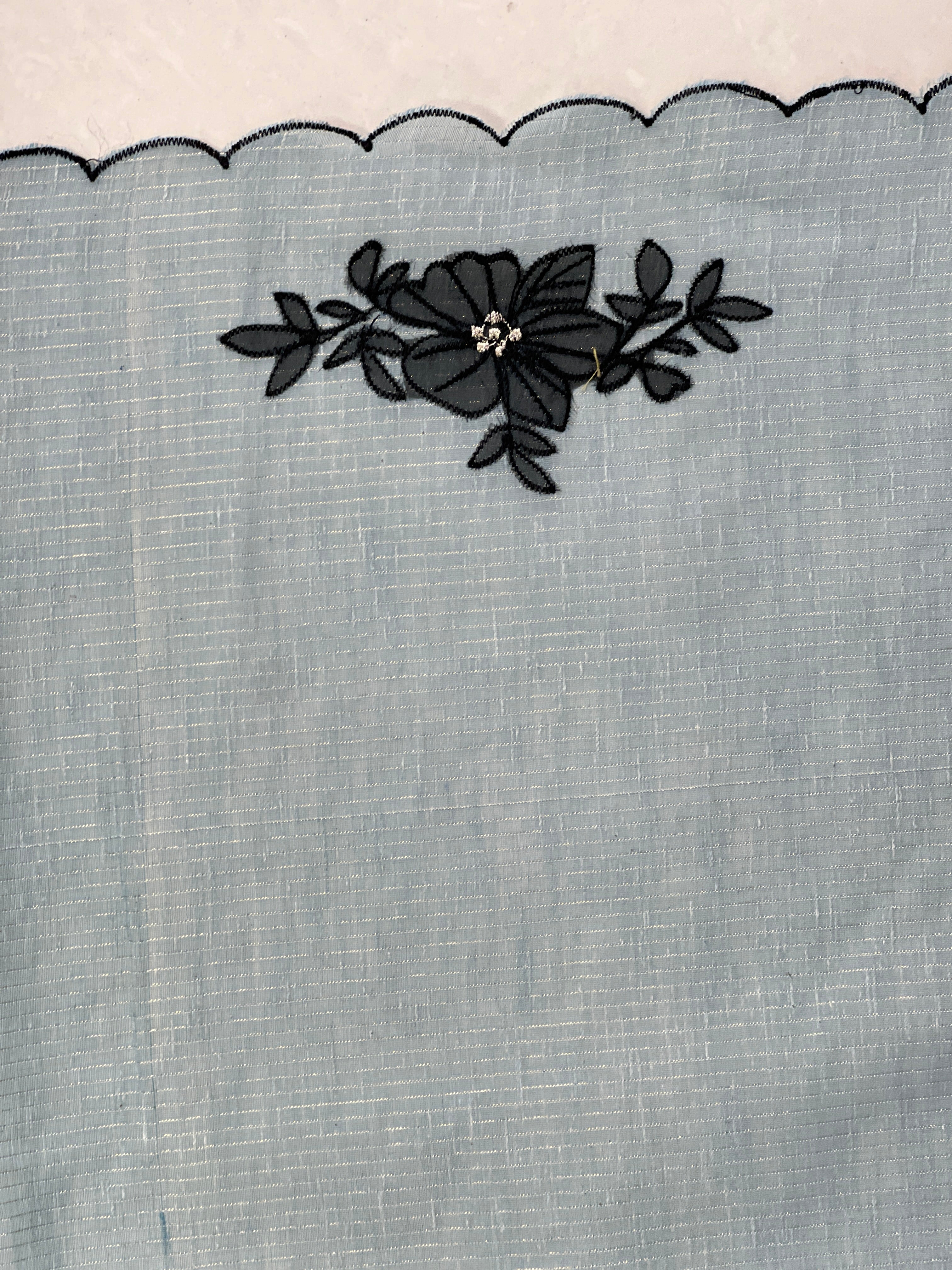 Floral Applique With Embroidery Detailed Supernet Kota Saree | BLD1467