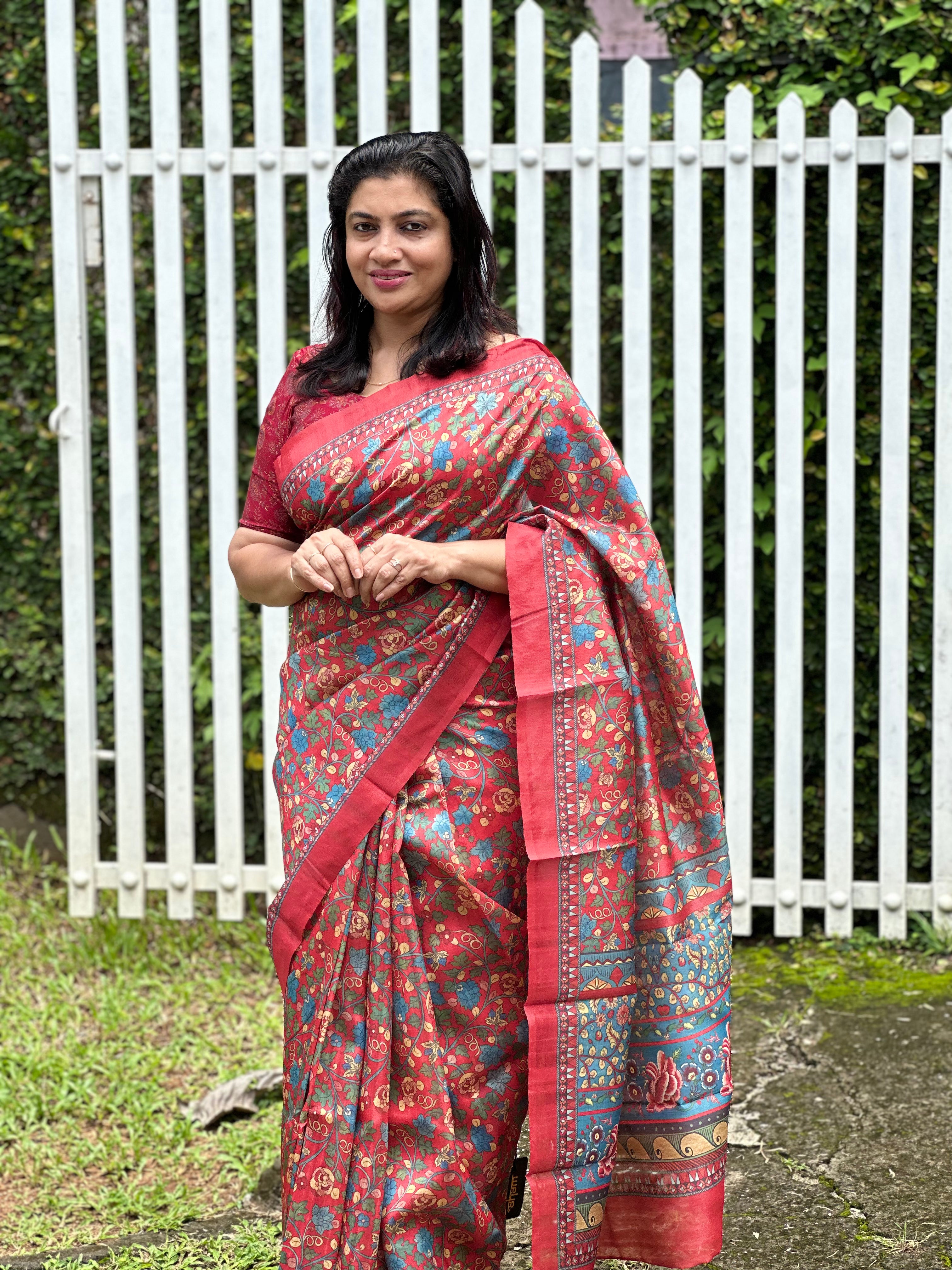 Digital Printed Semi Silk Sarees | JCL643