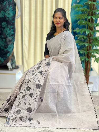 Floral Applique With Embroidery Detailed Supernet Kota Saree | BLD1466