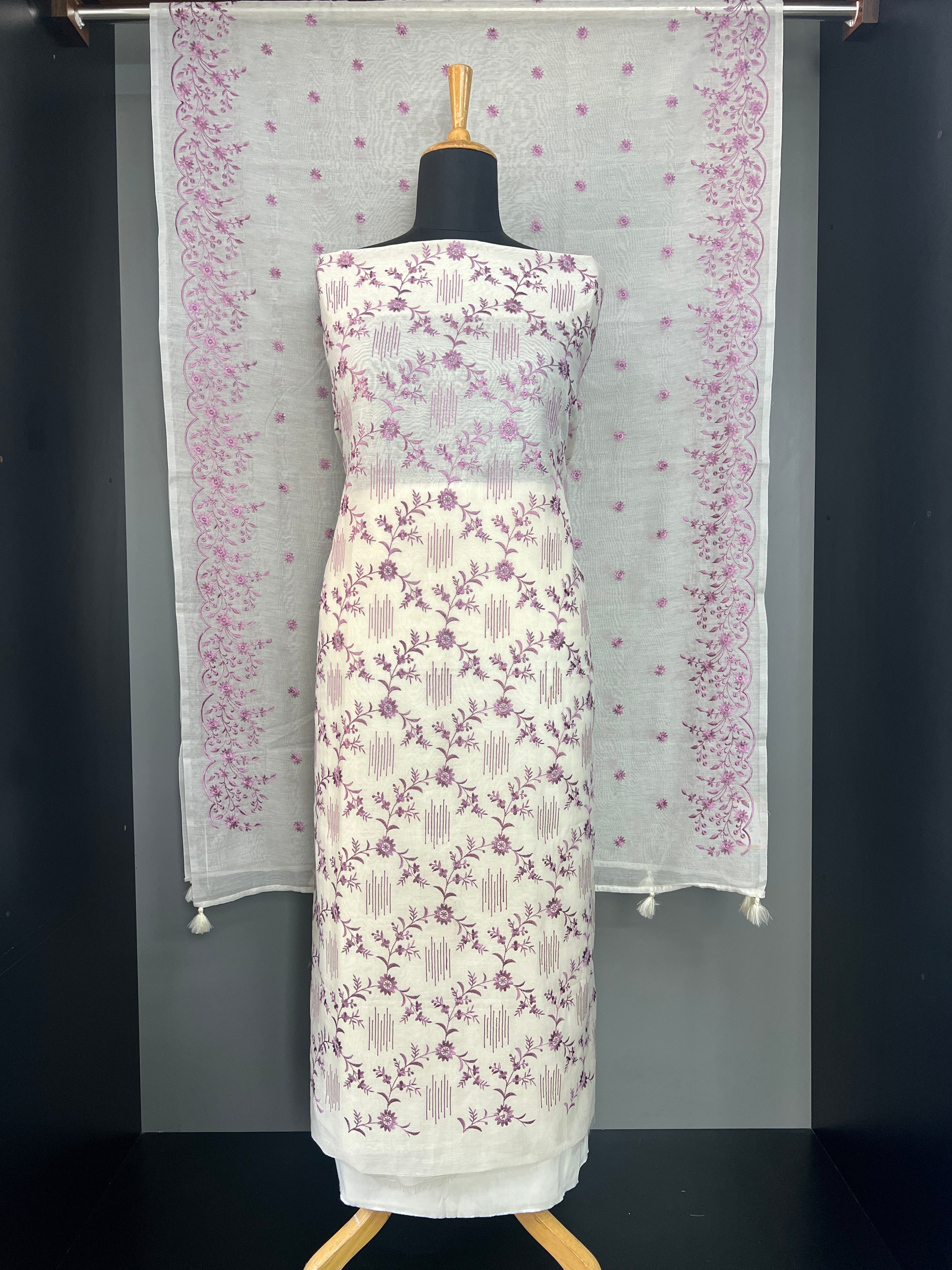 Floral Embroidery Chanderi Salwar Set | MR486