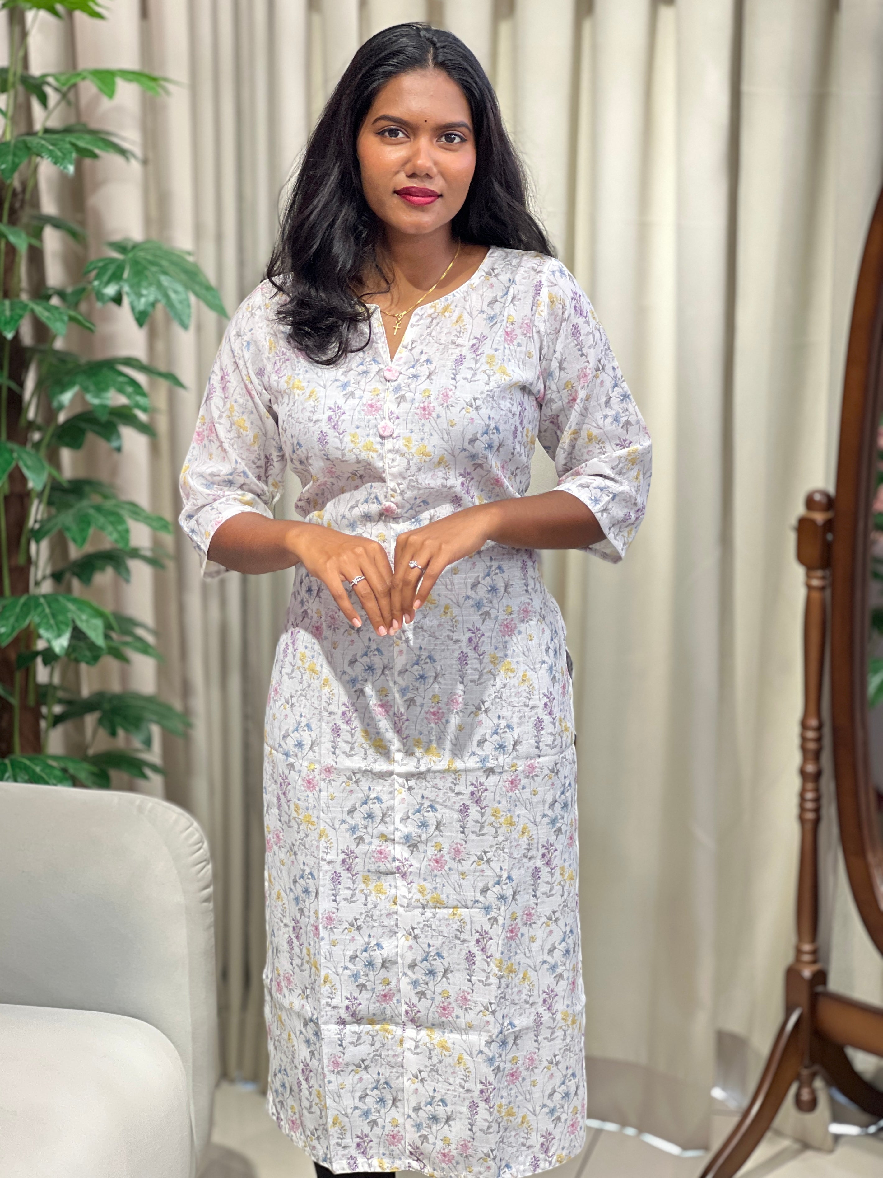 Digital Printed Chanderi Finish Kurta | RMLA304