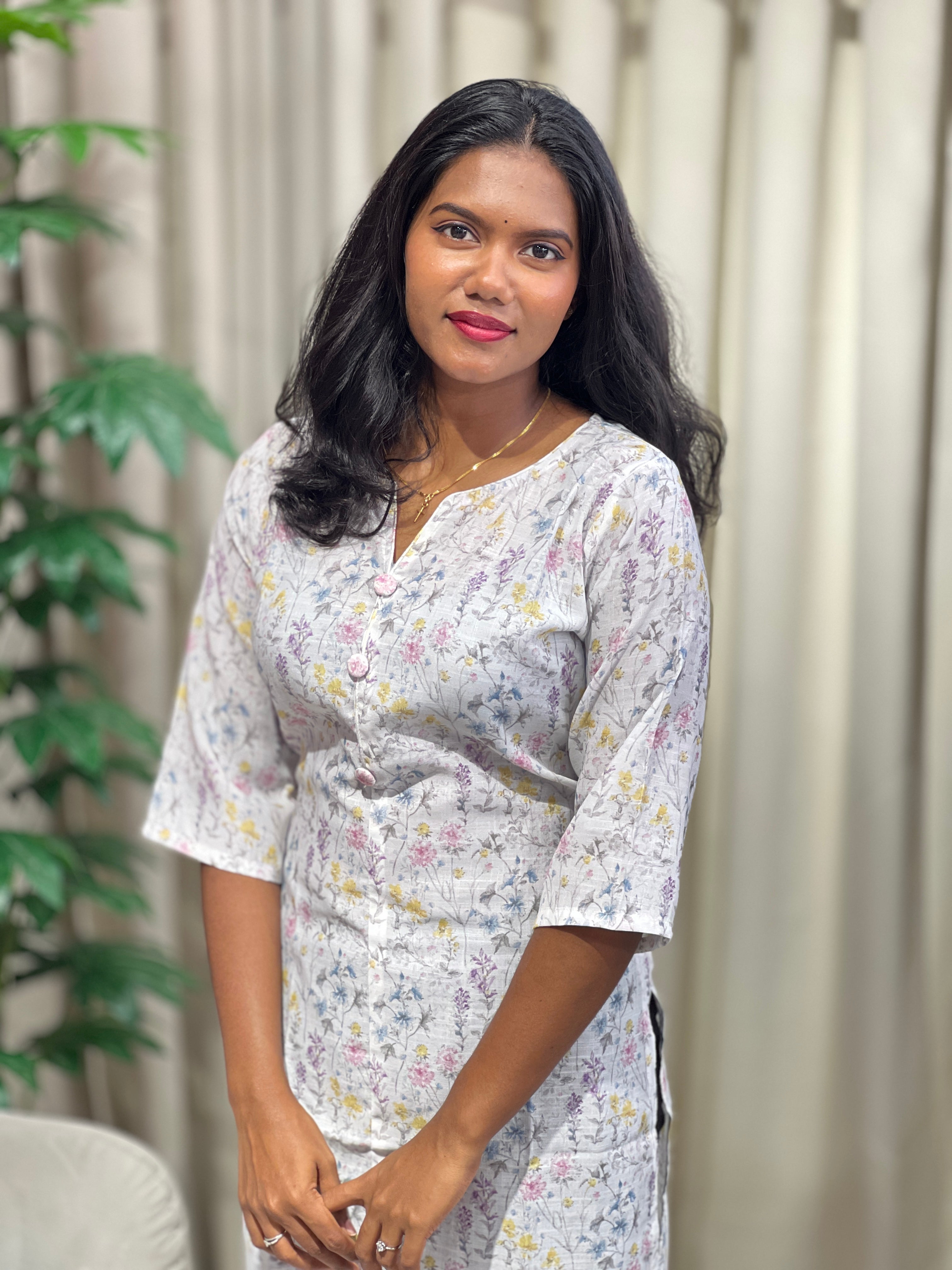 Digital Printed Chanderi Finish Kurta | RMLA304