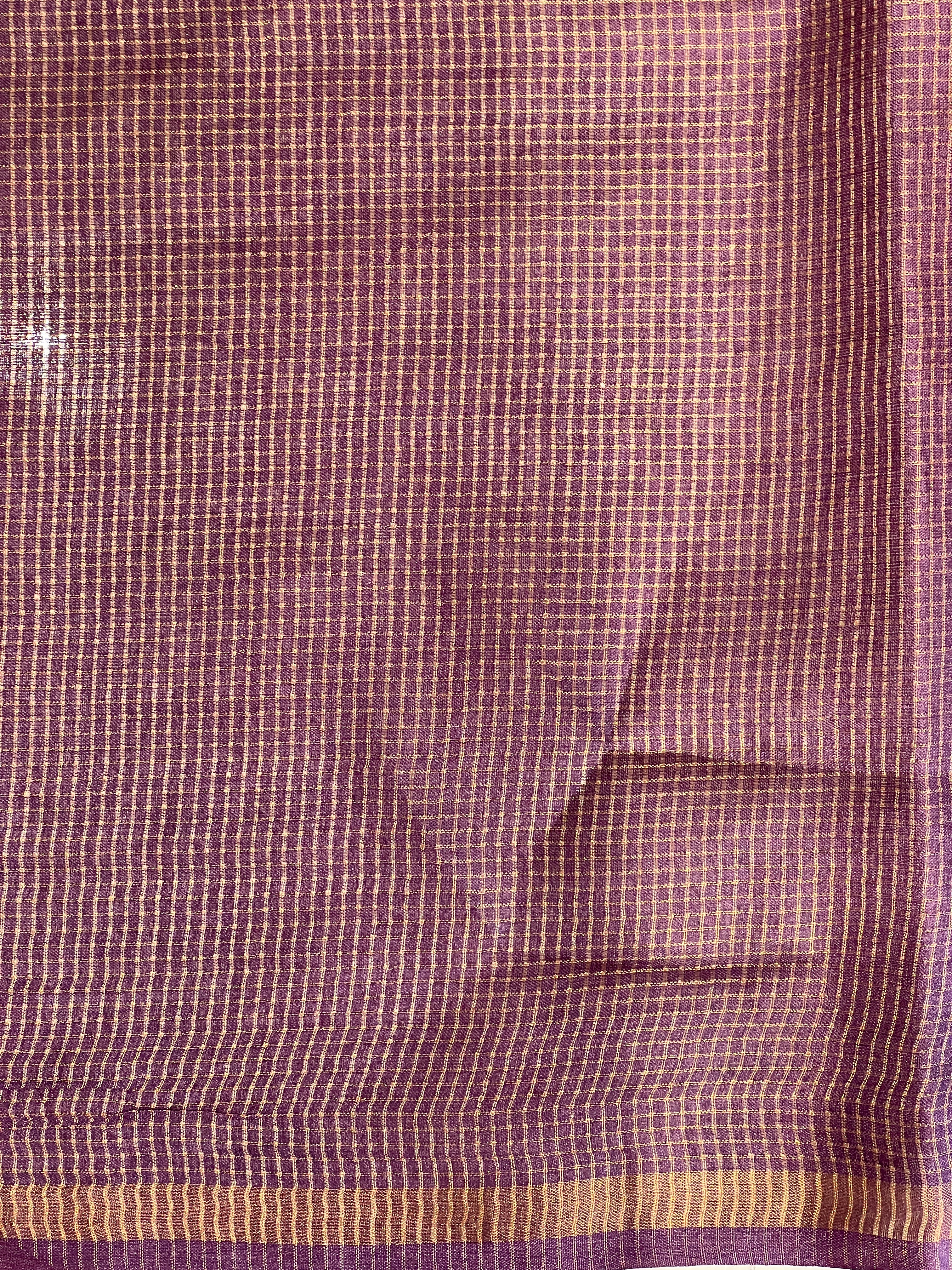 Zari Check Patterned Desi Tussar Saree | HS1414